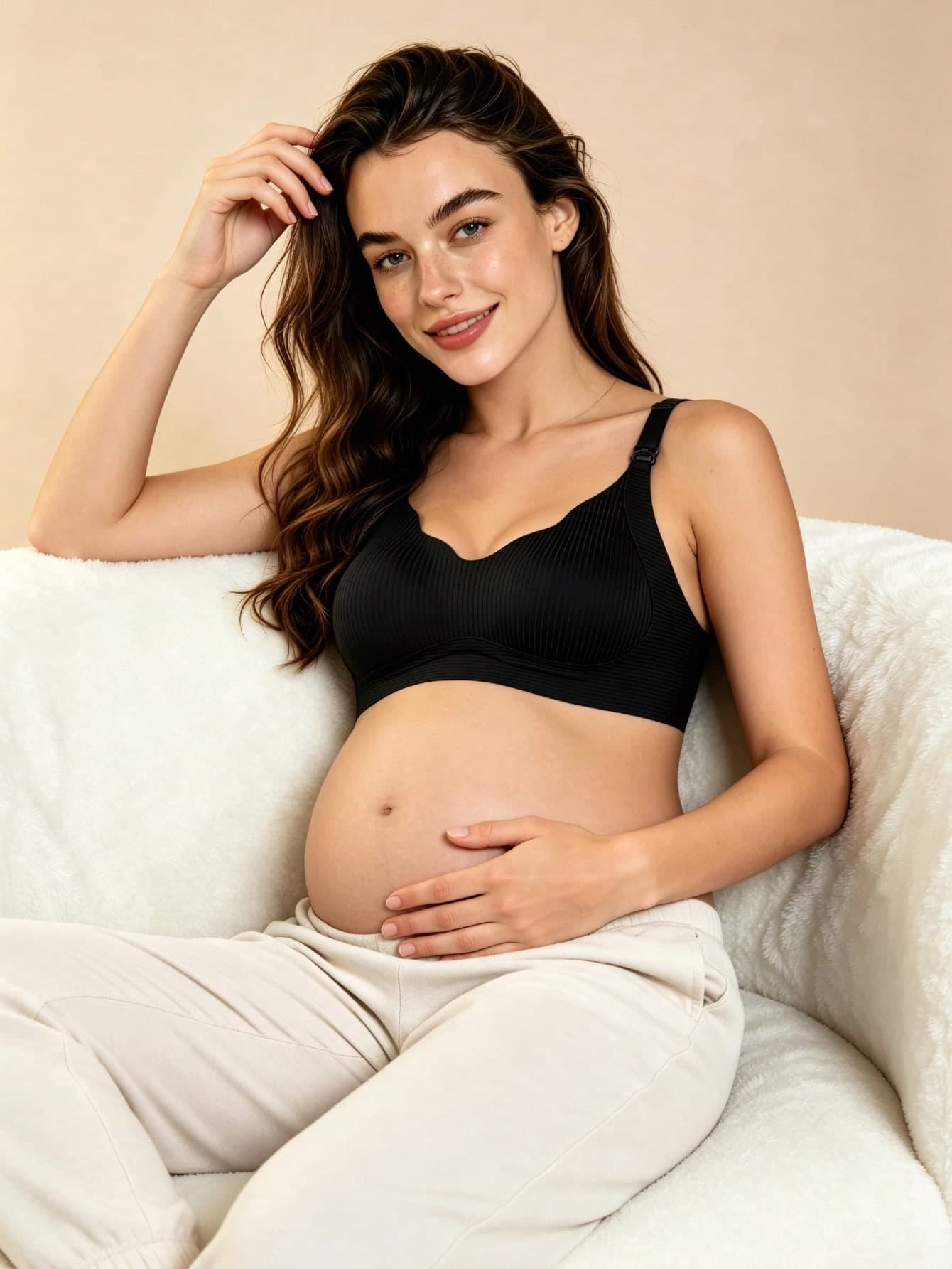 Hart & Haze Maternity Nursing Bra, Wireless, Anti-Sagging, Postpartum Breastfeeding Bra With Clip-Open Design