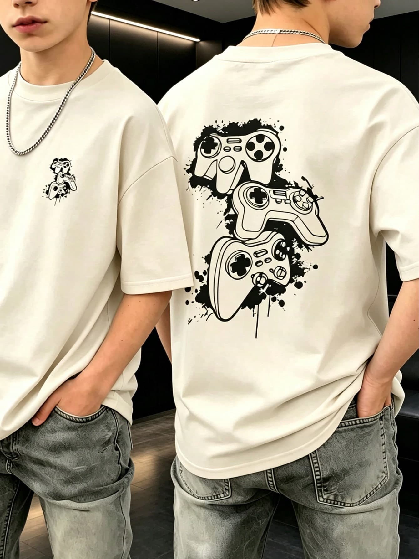 1pc Tween Boy Video Game Graphic Print Short Sleeve T-Shirt, Summer Top For Young Students