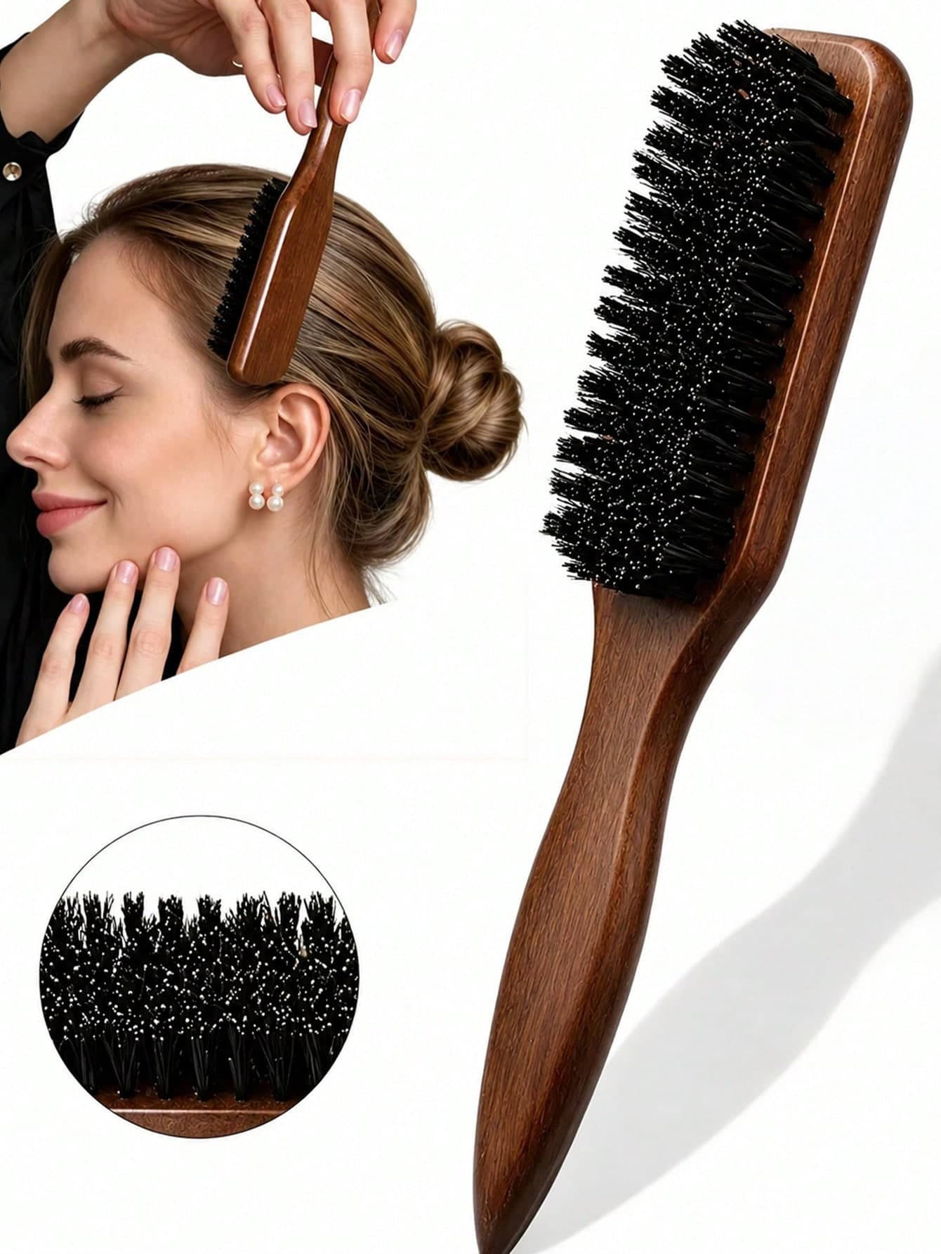 1pc Unisex Sideburn/Beard Comb, Fragrance-Free Professional Styling Comb, Smooth Back Combing, Hair Cleaning Brush, Tame Frizz And Flyaways, Edge Control Comb With Wide Pointed Tail For Backcombing And Detangling, Easy Parting, Styling, Polishing And Smoothing Hair, Create Smooth Frizz-Free Hairstyle, Suitable For Men And Women, Recommended As Christmas Gift