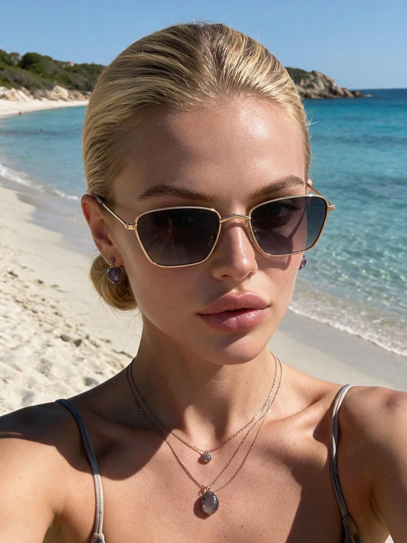 1 Pair Women's Metal Small Frame Geometric Fashion Glasses , Suitable For Holiday Gifts, Daily Life, Tropical Beach Vacation, Music Festivals And Other Occasions, Fashionable And Versatile, Elegant Attire, Suitable For Family Outings, Travel And Vacation