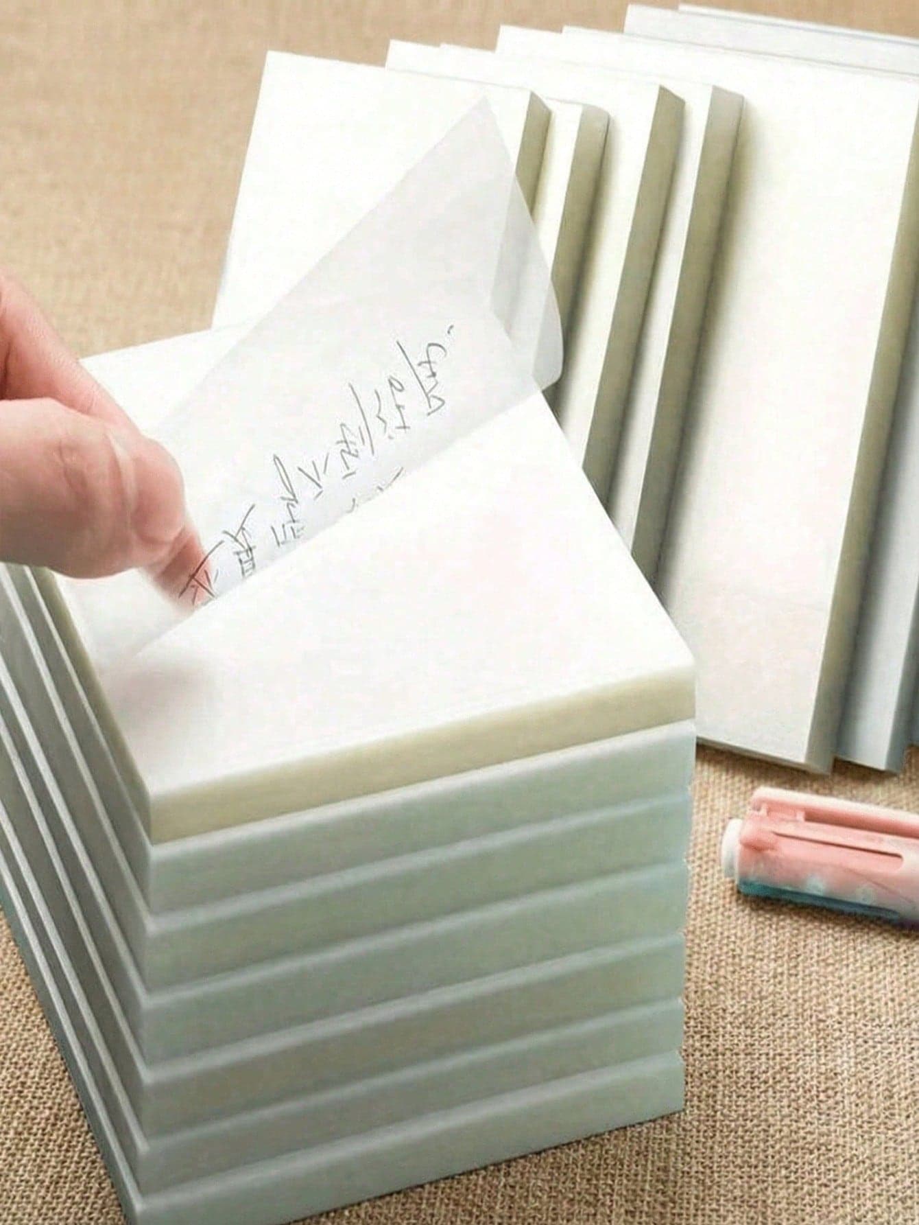 50pcs/100pcs/200pcs Transparent Waterproof Memo Pad Notebook Diary Stationery School Office Supplies