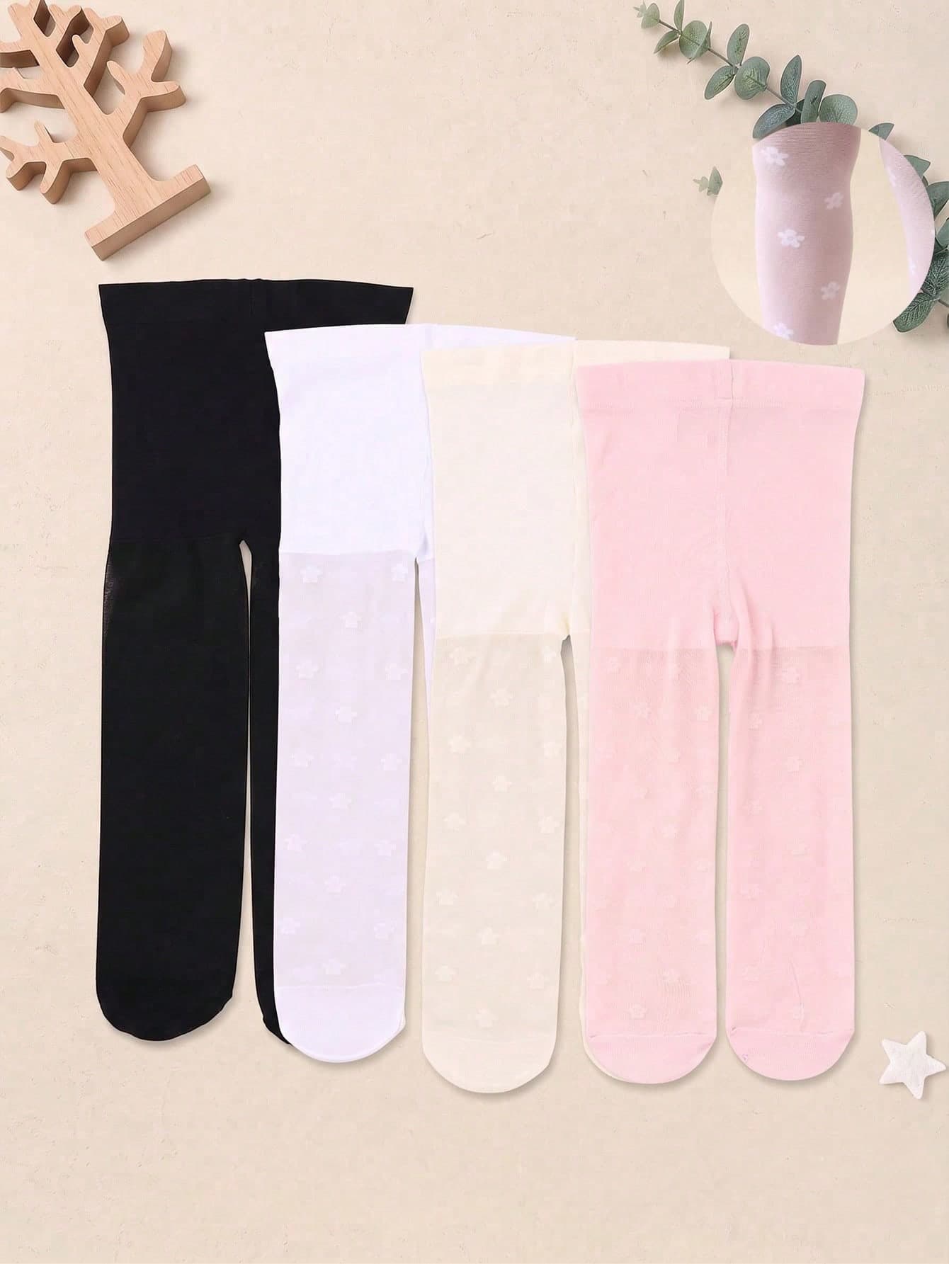 1pc Floral Pattern Thin Breathable Girls Tights, Baby/Toddler Girls Lightweight Cute Sweet Style Tights/Dance Socks, Suitable For Spring/Autumn/Summer