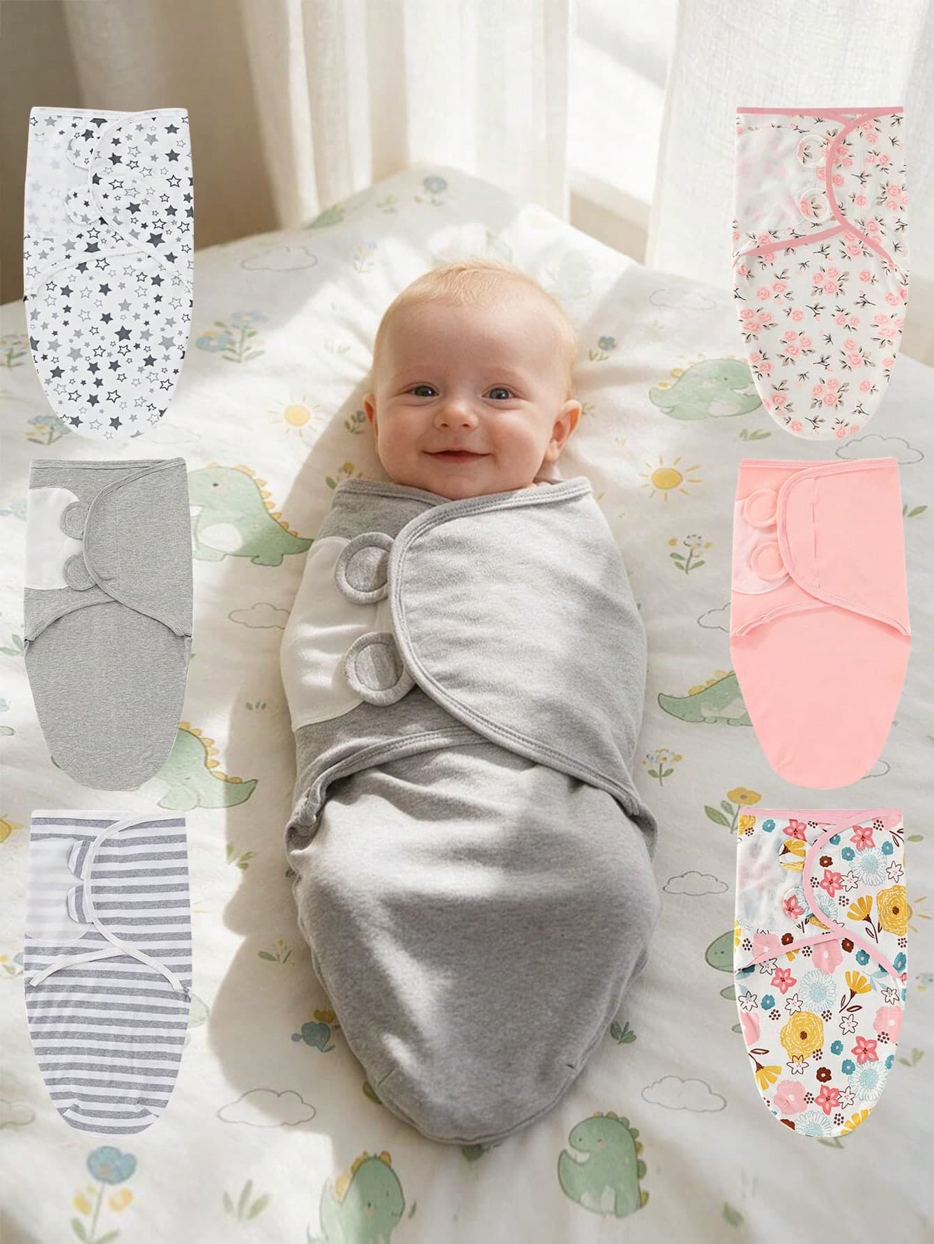 1PC/3PCS Soft & Comfortable Newborn Swaddle Blanket, Suitable For Spring/Summer, Unisex For Baby Boys & Girls, Easy To Wrap, Fits 0-2 Months Infants, Baby Shower Gift, Outdoor Travel, Newborn Essentials