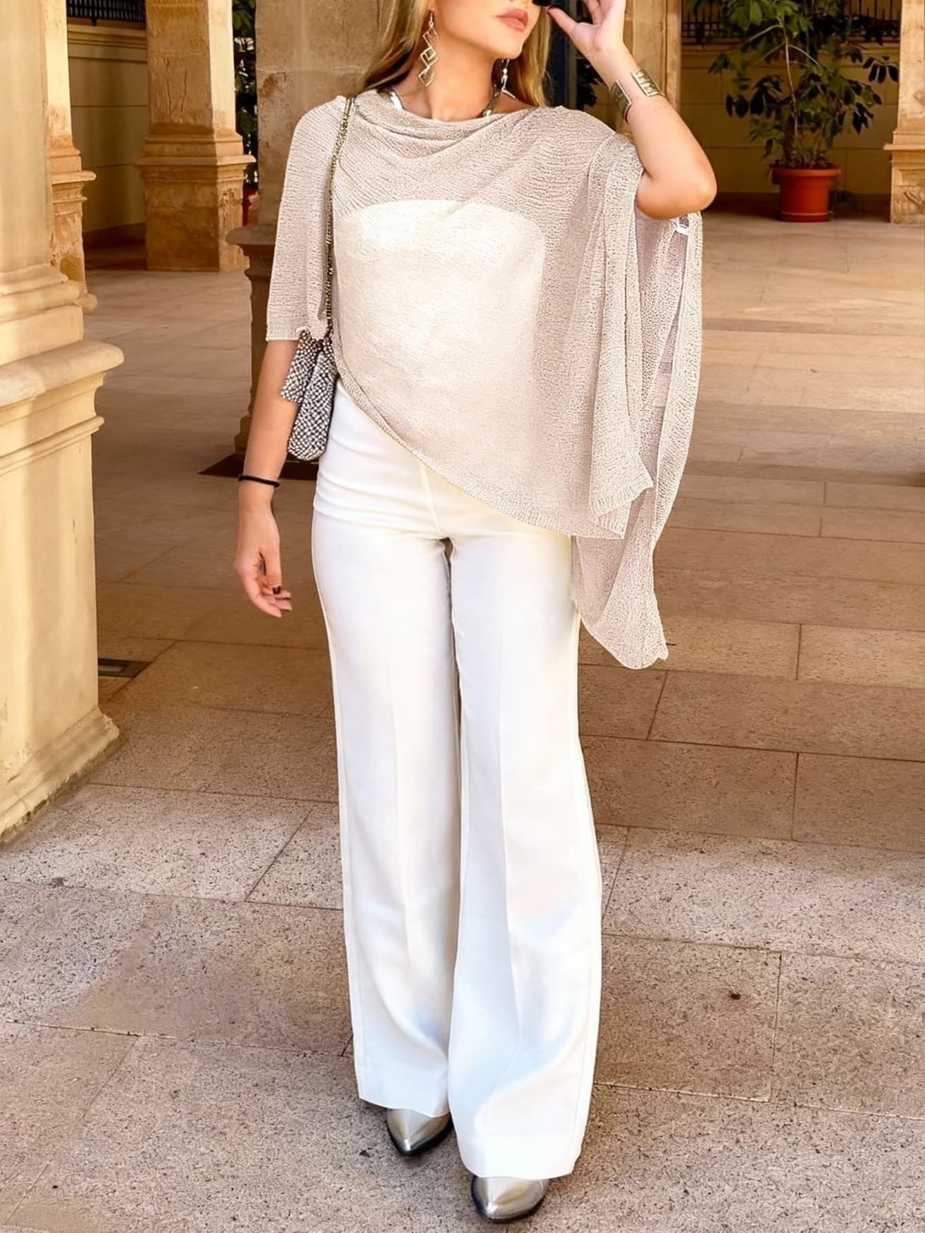 Fashionable Elegant Loose Knit Shawl Cardigan, Women's Loose Fit, Lightweight, Casual Travel Beach Versatile Style Summer