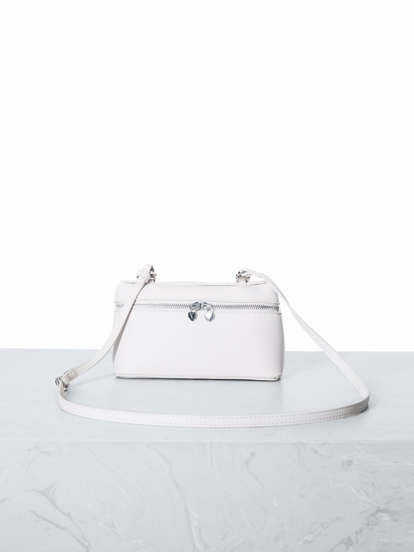 CHICVUE 1pc Solid Color Litchi Grain PU Square Crossbody Bag, Women's Small Wallet, Suitable For Daily Fashion Matching, Fashionable Cream White Women Handbag