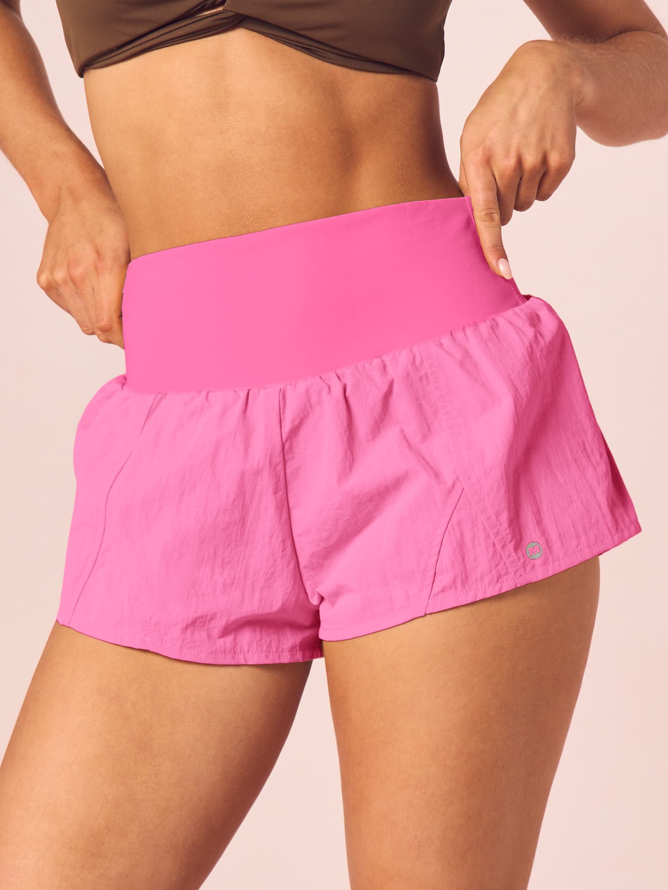MISSGUIDED High-Waisted Woven Running Shorts With Elastic Waistband And Flowy Silhouette For Summer Fitness