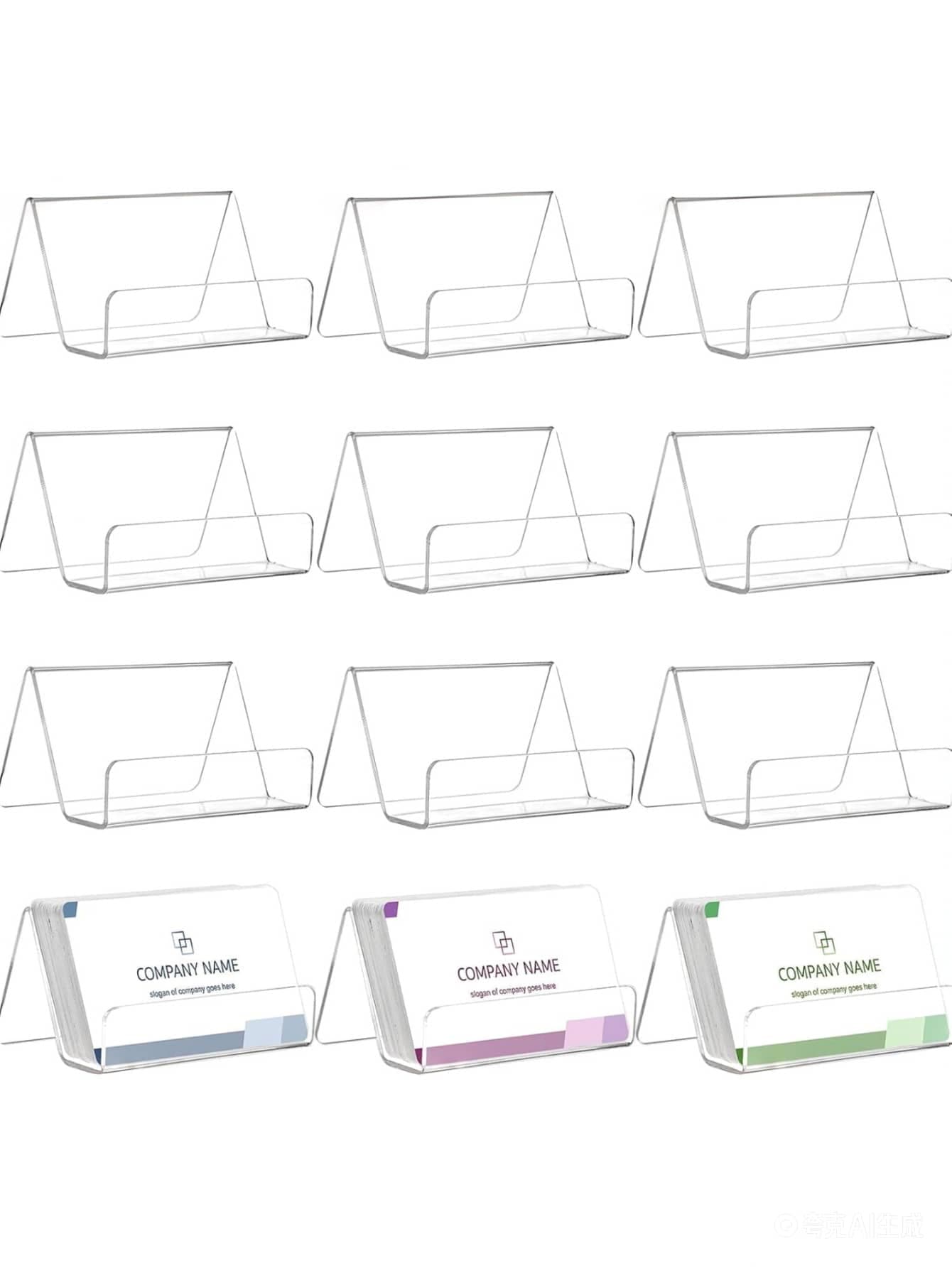 1pc Acrylic Business Card Holders On The Office Desk, Transparent Plastic Desktop Business Card Display Stand, Business Card Holder, Business Card Holder, Can Accommodate 30-50 Business Cards, Acrylic Business Card Display Rack