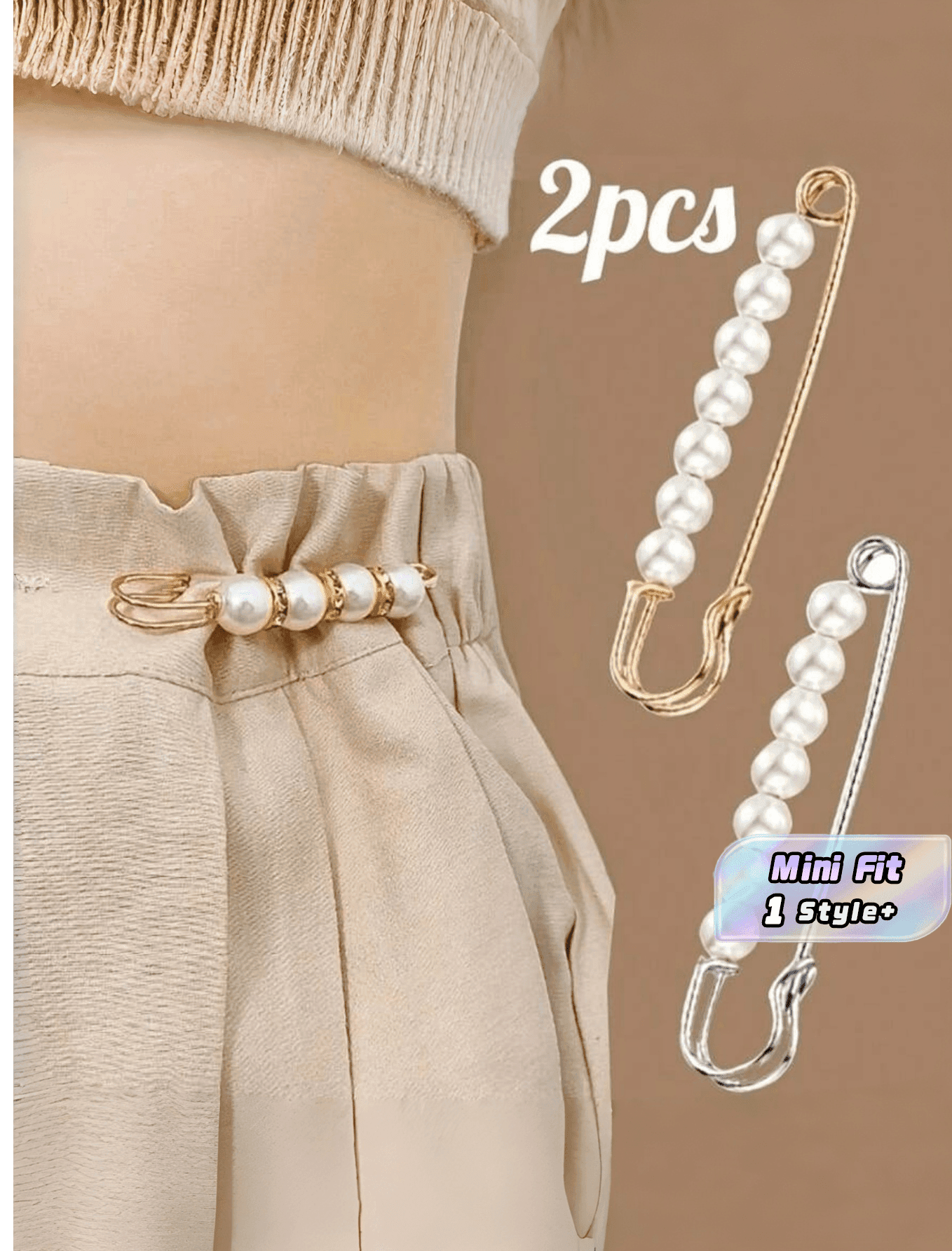2pcs Elegant Plastic Inlaid Faux Pearl Shawl Buckle, Multi-Functional Belt Buckle, Scarf Pin, Sweater Clasp, And Women's Scarf Clasp, Suitable For Daily Wear In All Seasons