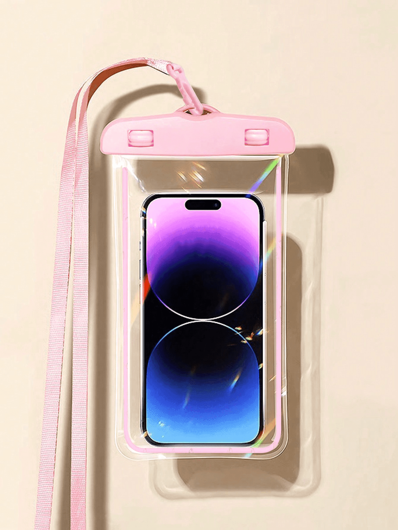 Luminous Glow Waterproof Phone Pouch, Touchscreen Face Unlock, Transparent Waterproof Phone Case For Swimming & Drifting, Waterproof Phone Seal Case, Beach Essential, Beach Accessory, Pool Float