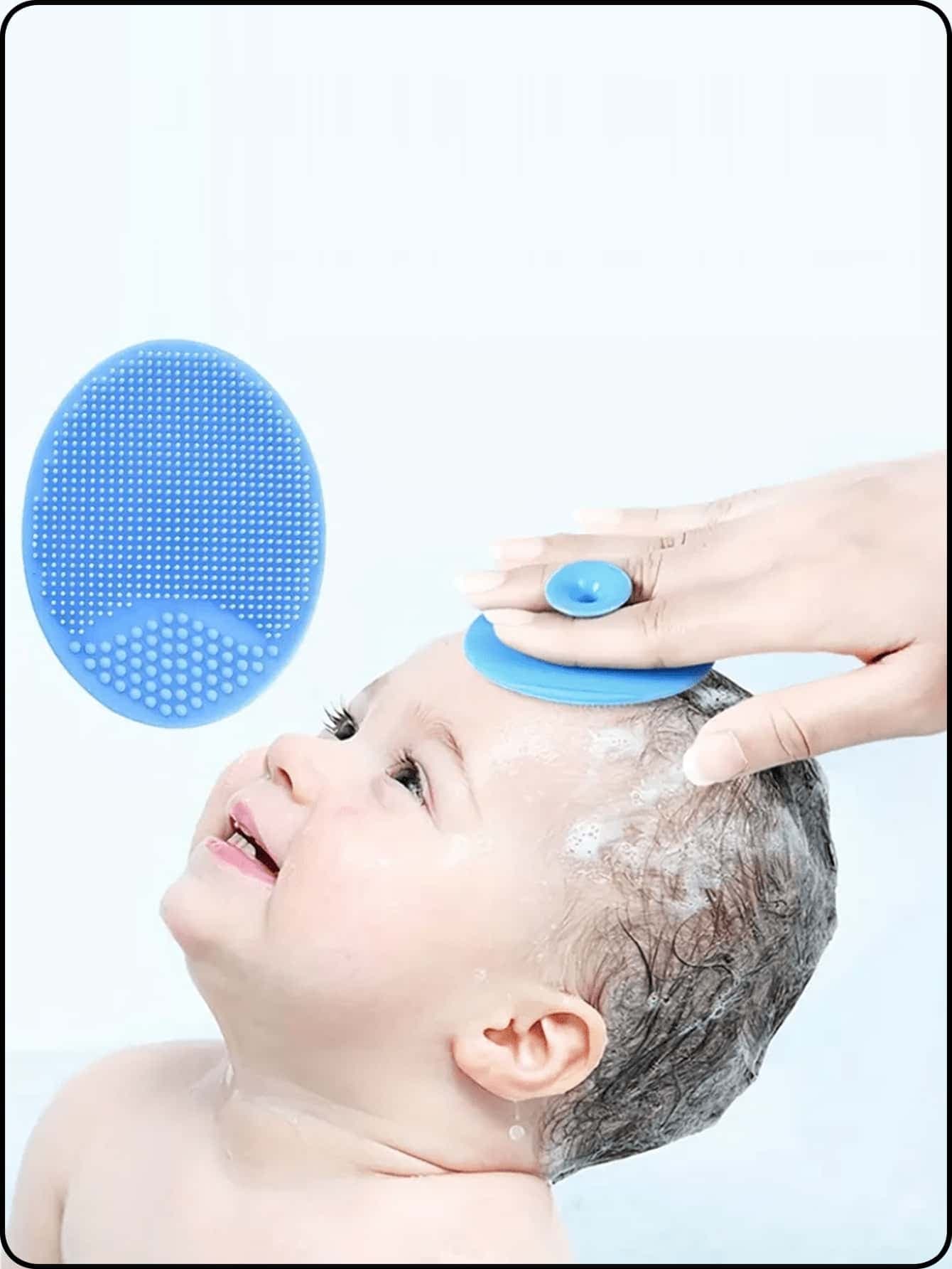 1pc Soft Silicone Baby Bath Brush - Gentle Soothing Skin Massage Brush - Ideal Bathing Essential For Moms, Designed Not To Hurt Nails