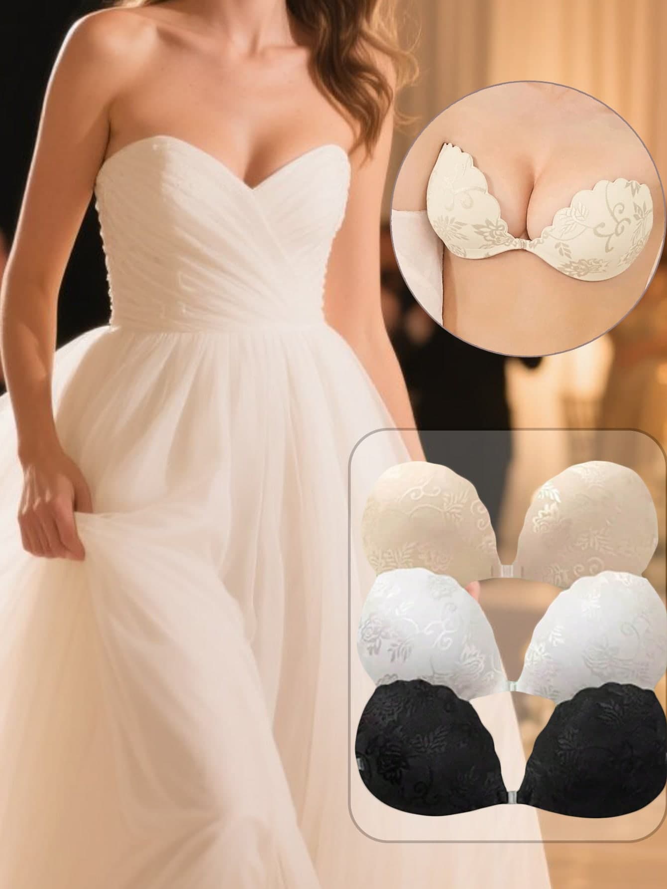 1pc Elegant Strapless & Seamless Push-Up Bra - Invisible, Soft Support Lingerie For Women