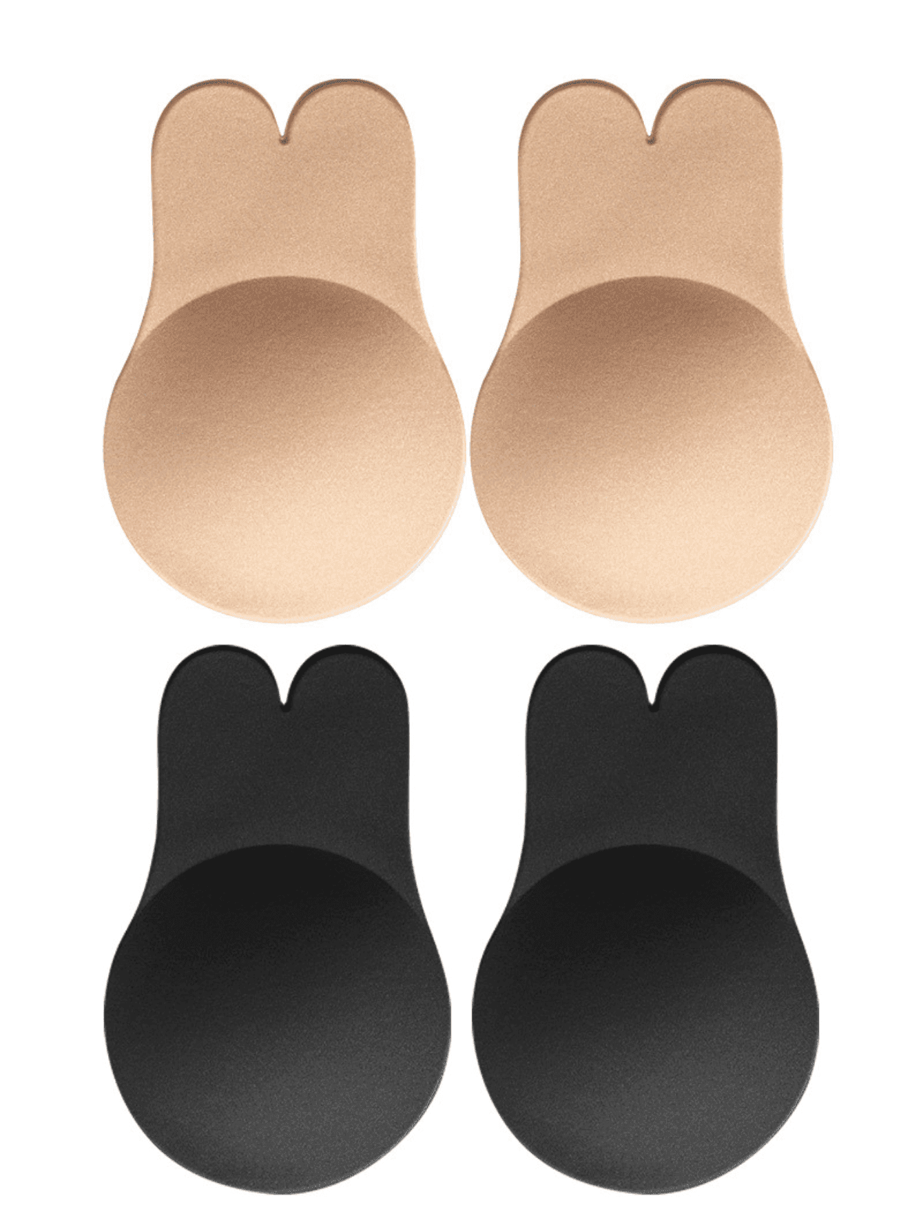 2pcs/4pcs Reusable Rabbit Ear Invisible Silicone Nipple Covers Self-Adhesive Sports Push-Up Bra Pads