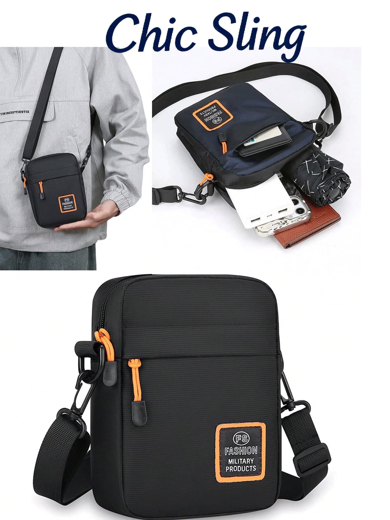 SHILAN Mini Casual Crossbody Bag With Layered Front Storage Compartment, Lightweight Portable One Shoulder Small Bag, Suitable For Outdoor Activities And Daily Shopping