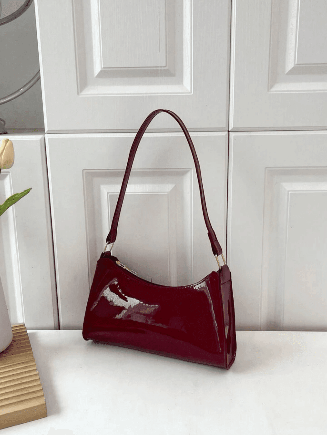 Solid Color Geometric Pattern Zipper Shoulder Bag, Women's Shoulder Bag, Fashionable Vintage Zipper Bag, Casual Waterproof Handbag, Suitable For Teenage Girls, Women, College Students, New Professionals And White-Collar Workers. Perfect For Office, Work, Business And Commuting Occasions. Best Women's Work Bag, Vintage Style Women's Bag.