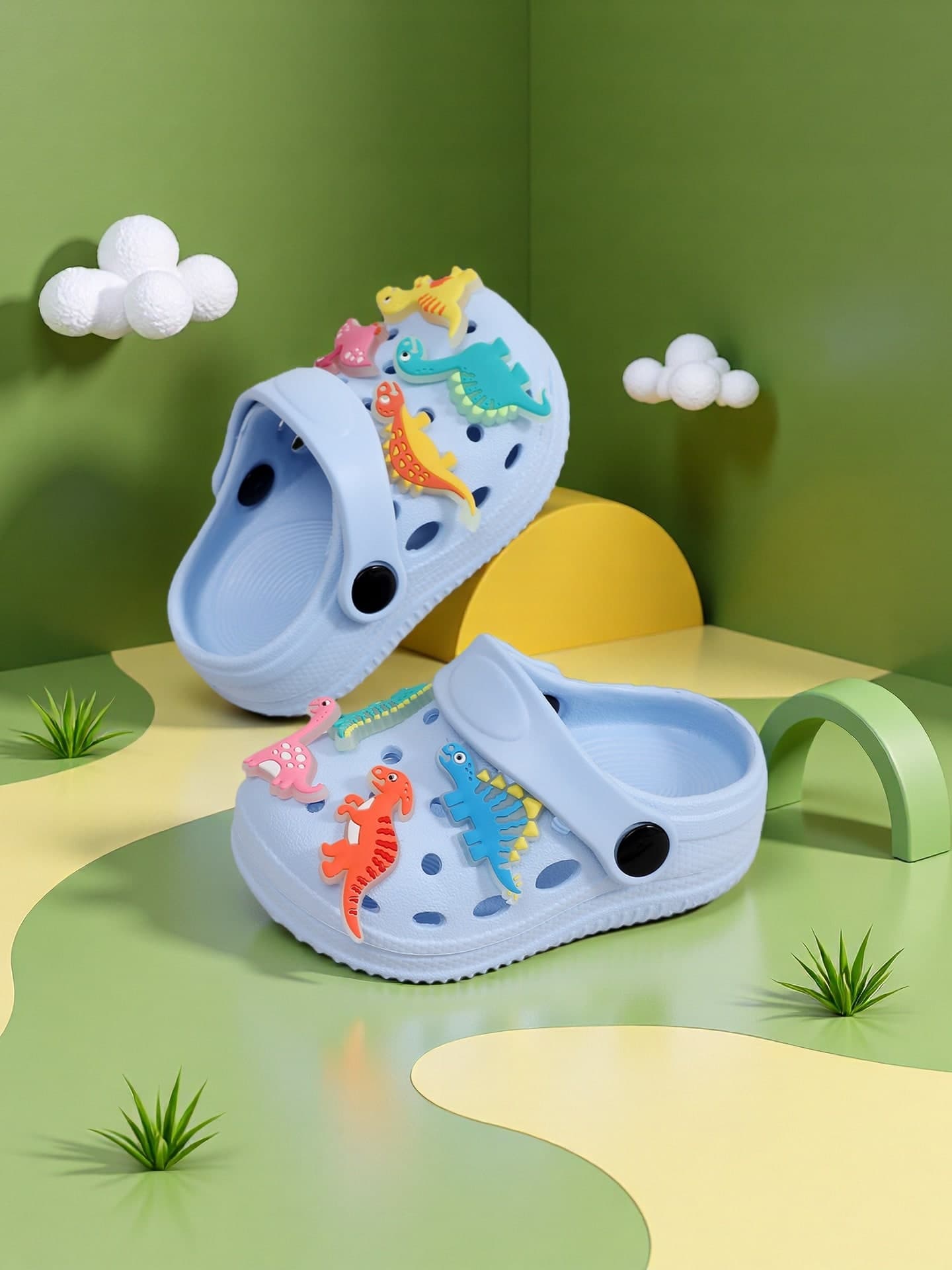 New Cartoon Dinosaur Summer Cave Shoes For Boys And Girls, Suitable For Home And Outdoor Daily Leisure, Comfortable Flatbeach Party Cave Shoes