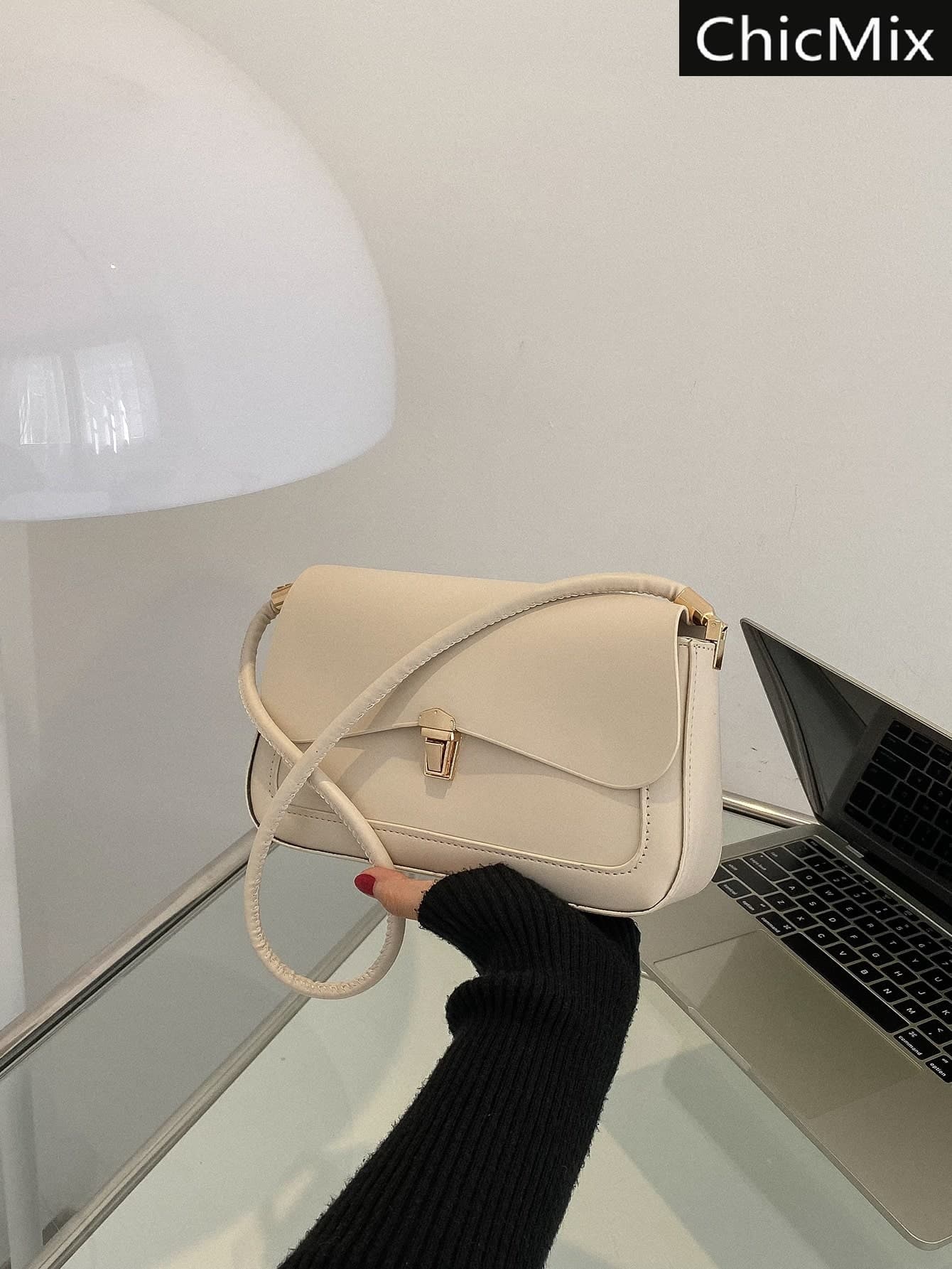 Metal Lock Flap Square Bag