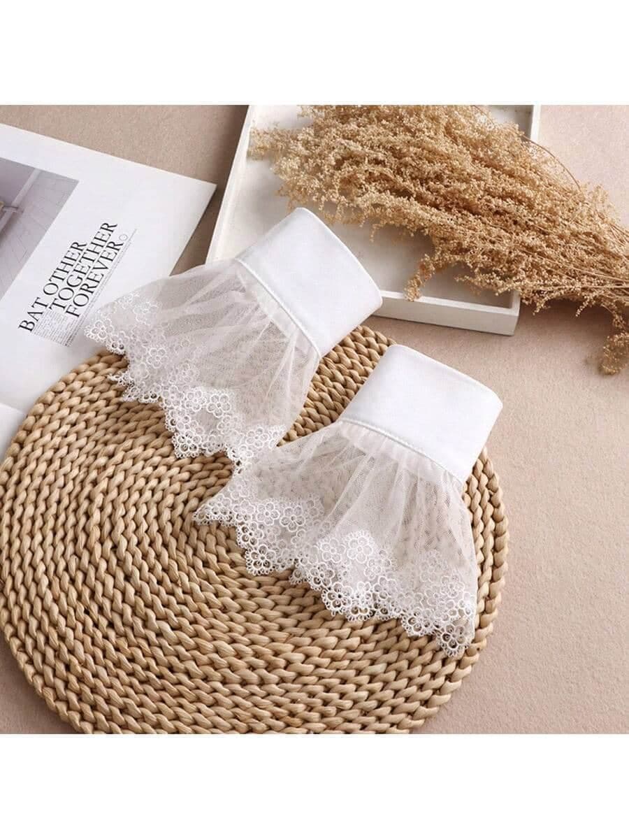 1 Pair Women's Fabric Flared Decorative Cuff Sleeves, Suitable For Outings And Party Outfits,Travel,Festival