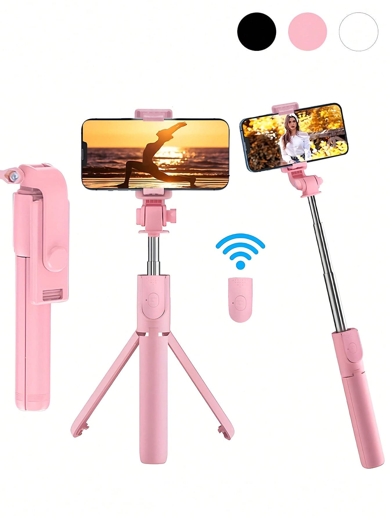 1pc Extendable Selfie Stick With Phone Holder, Tripod Stand With Wireless Remote, 360° Rotation, Compatible With IPhone, Android Smartphones, Suitable For Summer Vacation, Travel, Outdoor Activities, Live Streaming, Stable Video Recording, Travel Vlogging Gear