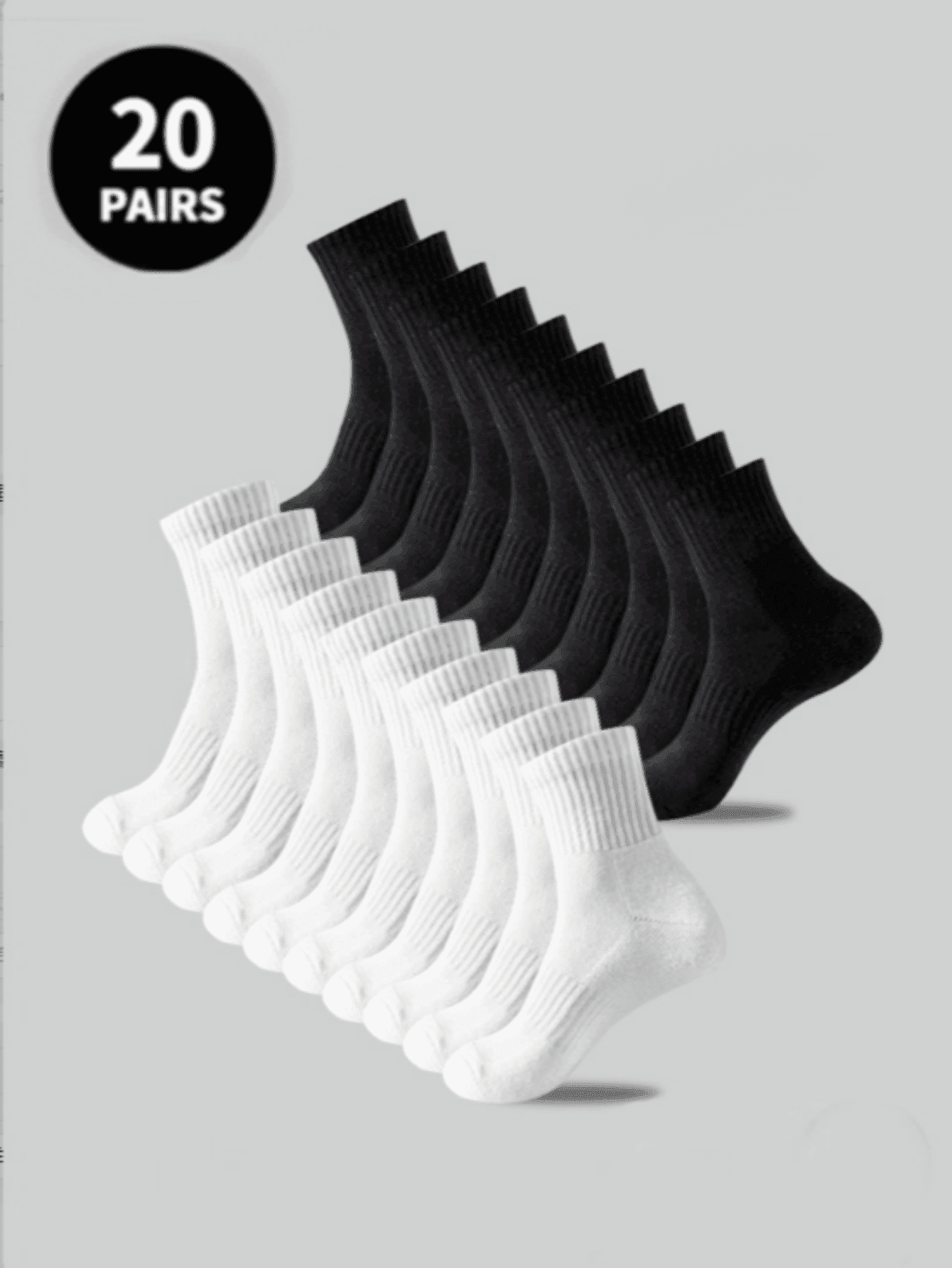 5pcs/10pcs/20pcs Pack Men's Casual Socks, White Socks, Winter Socks, Black Socks, Outdoor Sports Socks