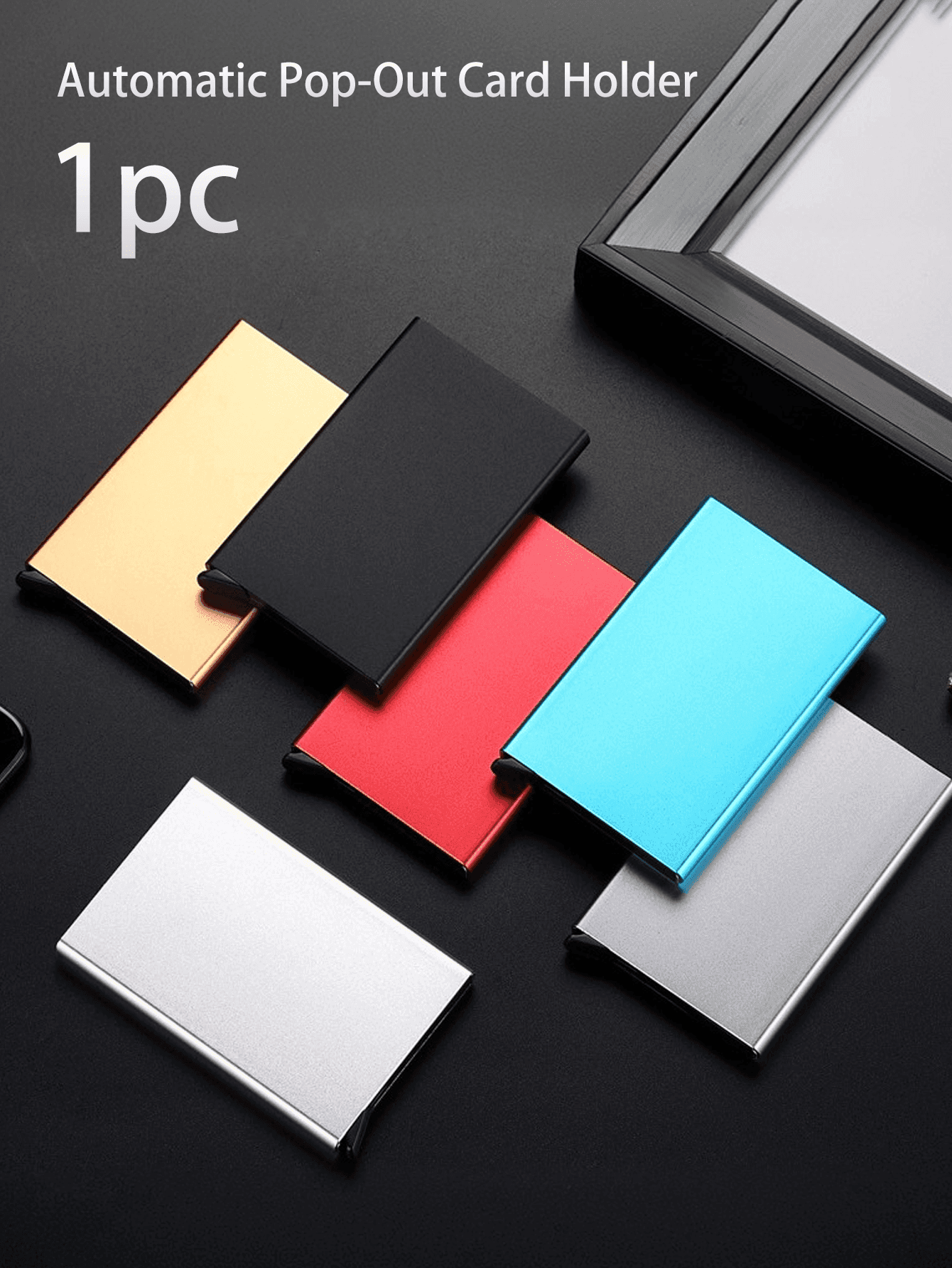 Automatic Pop-Out Card Holder, Multi-Slot Ultra-Thin And Minimalist Card Holder, Scratch-Resistant And Anti-Theft Credit Card Organizer, Durable, Corrosion-Resistant, Compact And Lightweight, Unisex, For Storing Id Cards, Bank Cards, Business Cards. A Gentle Flick Of The Bottom Spring Releases The Card. Suitable Birthday Gift, Holiday Souvenir, Father's Day Gift, Travel Organizer, Wedding Accessory, Back-To-School/Graduation Gift