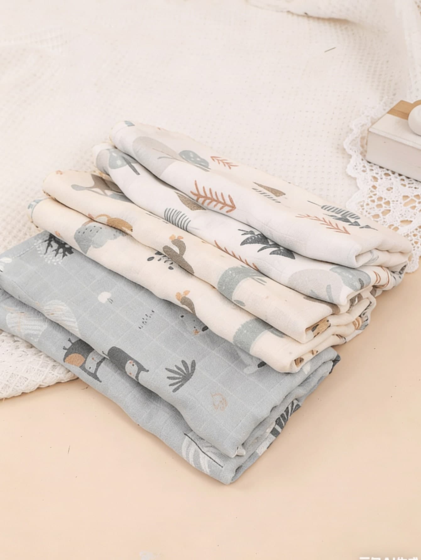 3pcs Lightweight All-Season Baby Swaddle Blankets, Animal Jungle Pattern, Soft & Comfortable For Newborn Girls And Boys[Oeko-Tex]