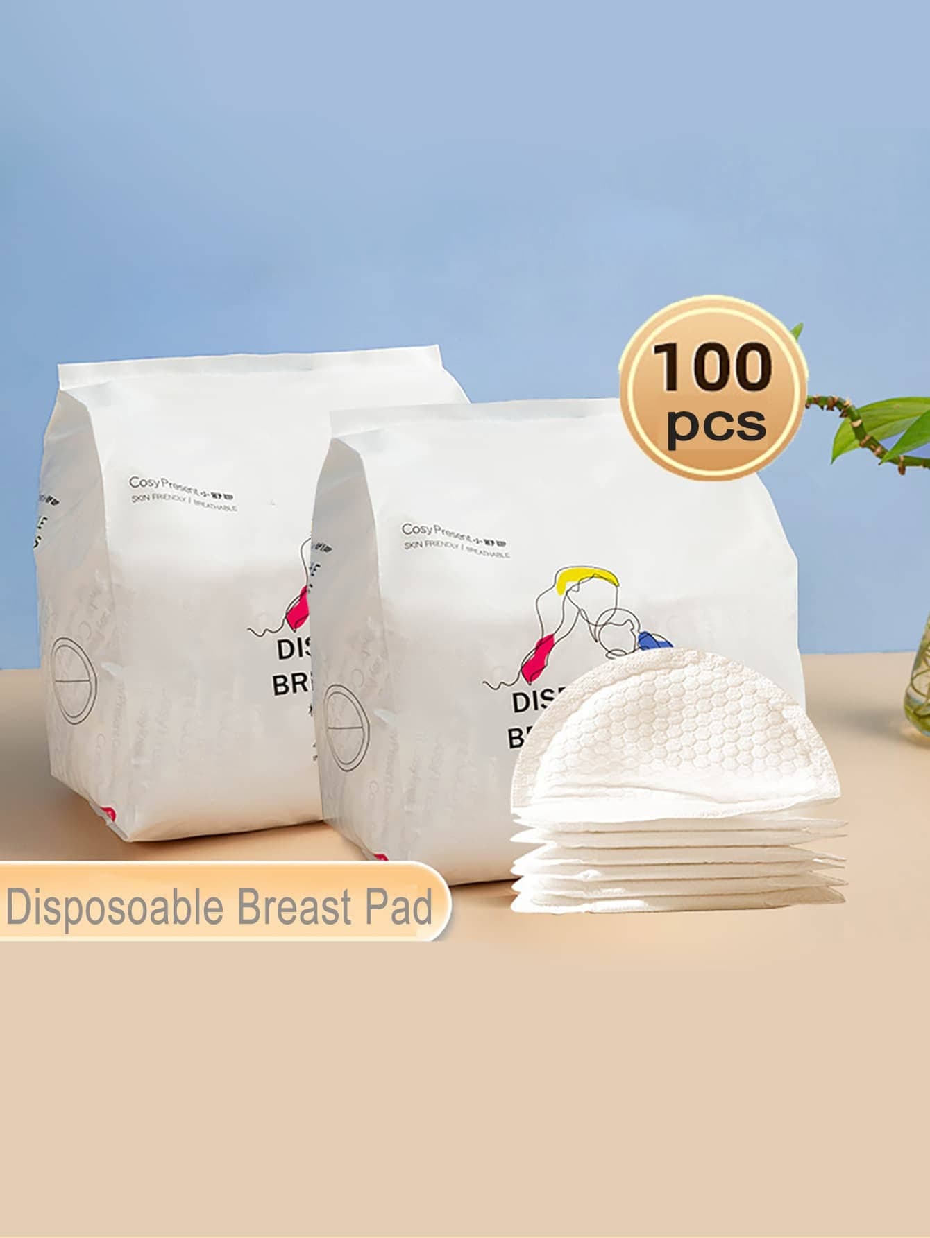 100pcs/Pack Ultra-Thin Disposable Breathable Nursing Pads For Postpartum And Breastfeeding Moms