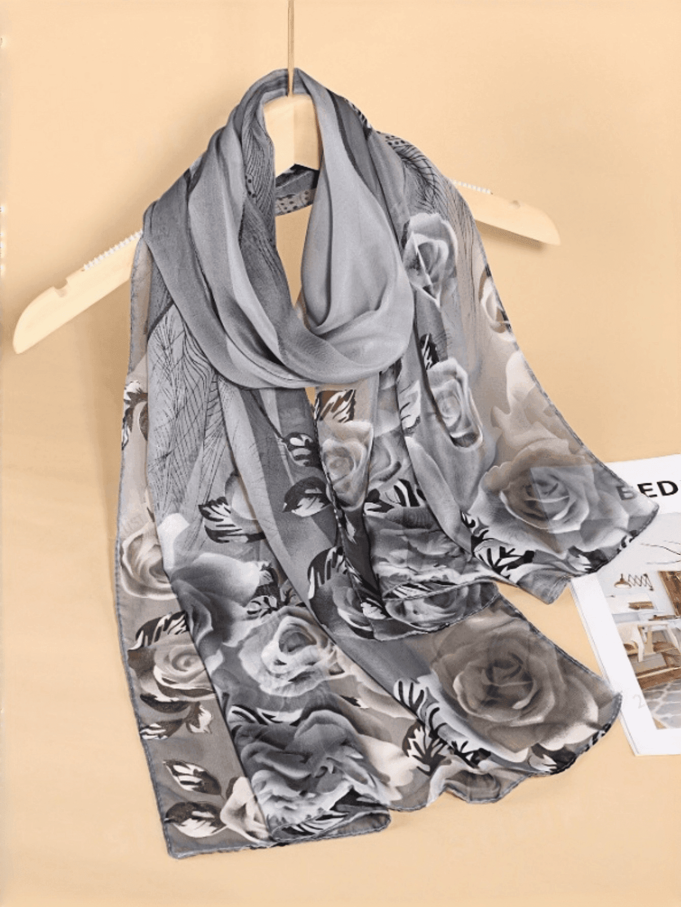 1pc Lightweight Chiffon Printed Scarf, Sun Protection & Decorative Shawl,Beach,Holiday,Travel Essential,Holiday