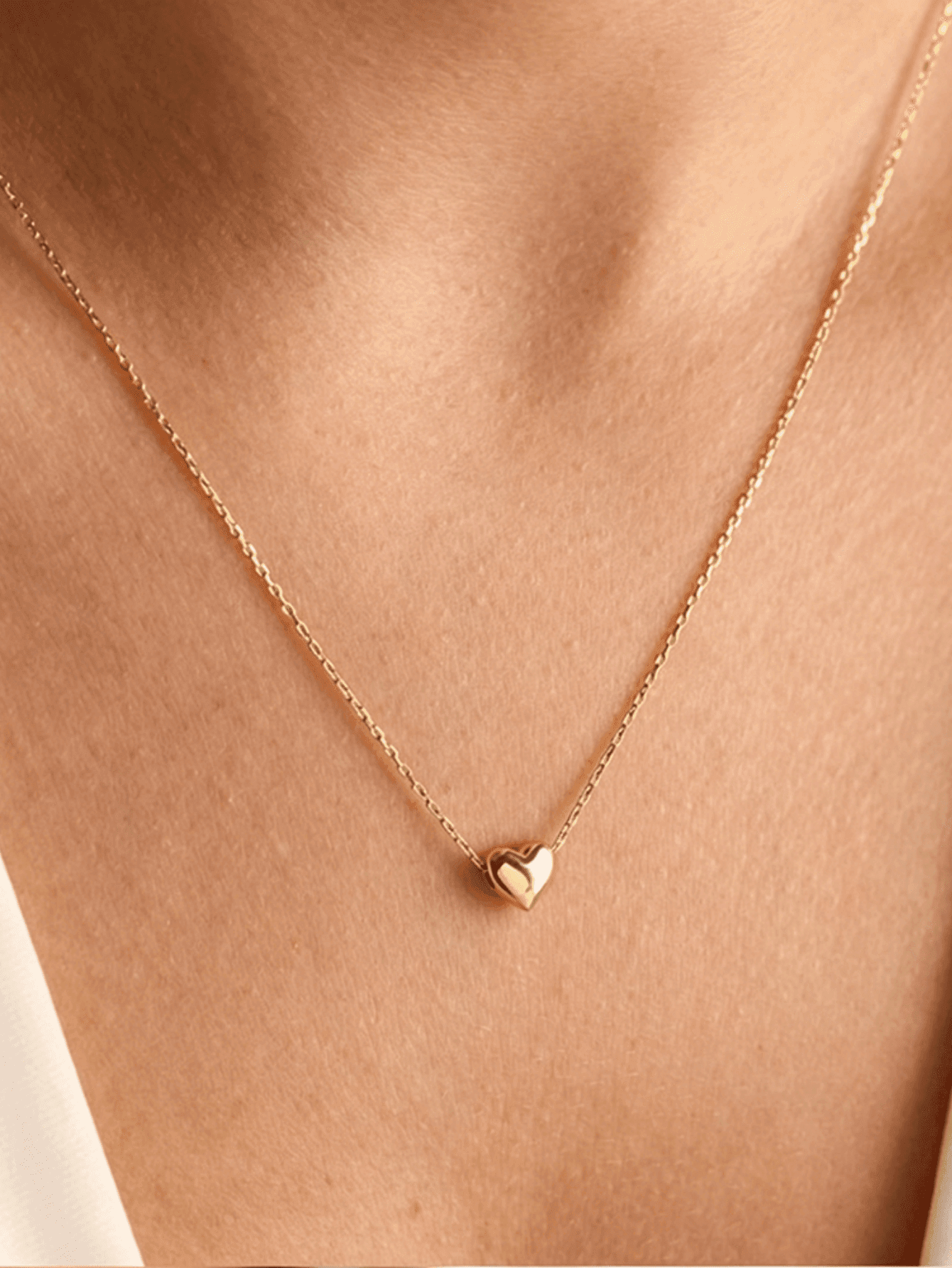 Stainless Steel Waterproof Non-Fading Cute Small Pearl Heart Necklace Clavicle Chain, Suitable For Women's Daily Wear