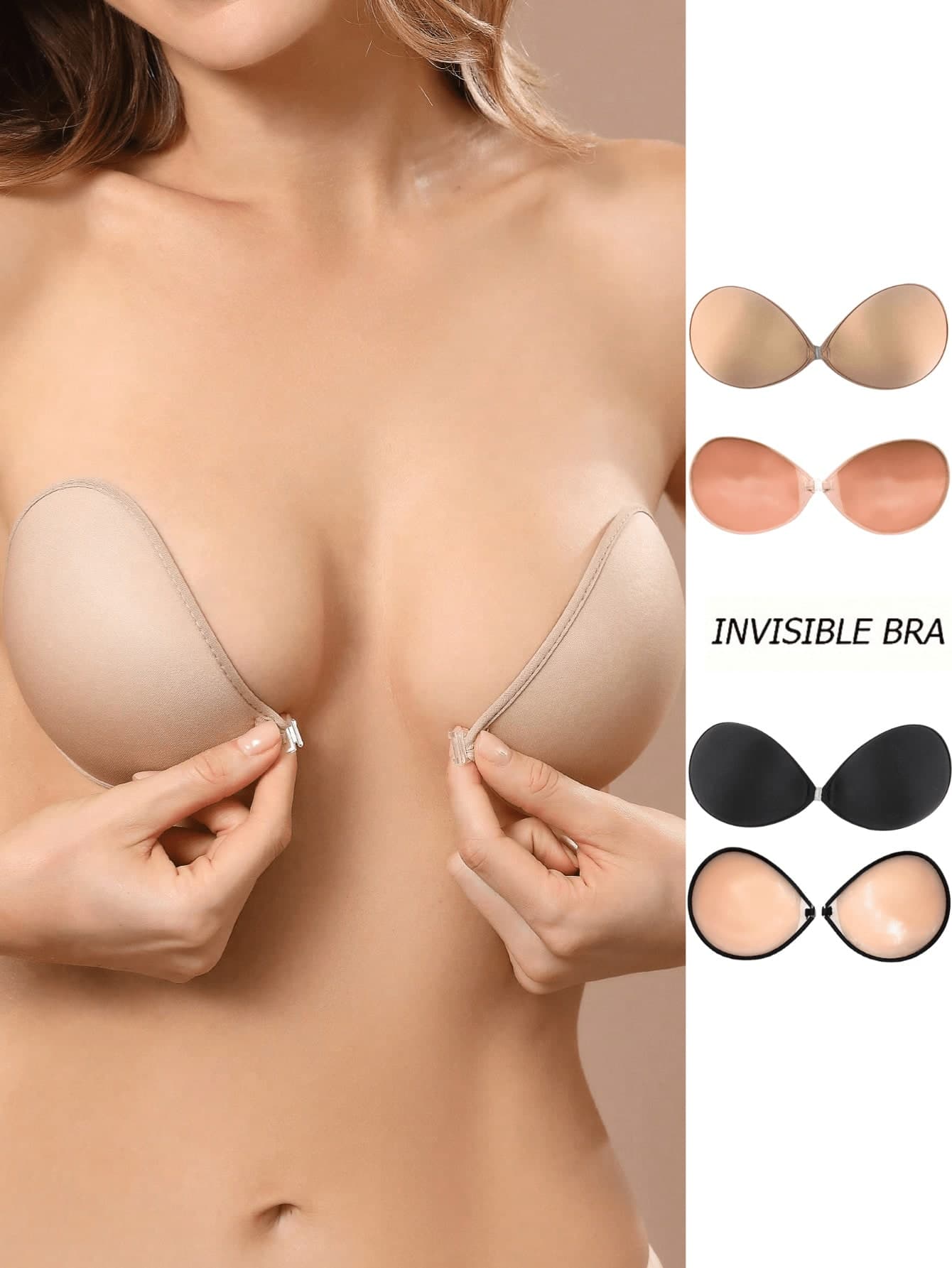 2/1 Pairs Stretchable Adhesive Breast Pads - Daily Invisible Nipple Covers, Strapless Silicone Breast Pads, Self-Adhesive Mango-Shaped Bra, Invisible Bra - Suitable For Dresses And Wedding Gowns