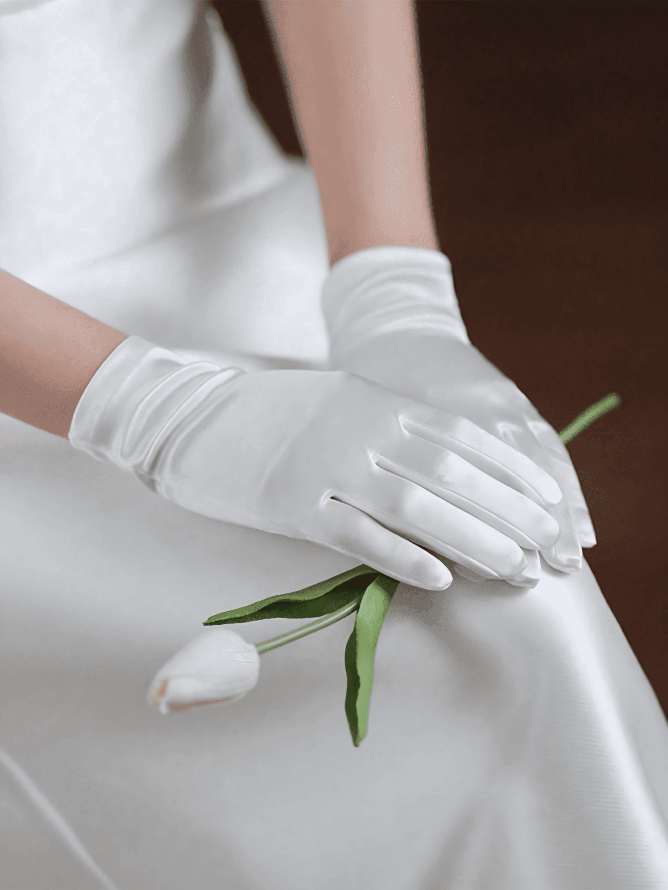 1 Pair Elegant Minimalist Versatile Short Bridal Gloves, Suitable For Weddings, Banquets, Cosplay, Parties, Photography Studios And Other Occasions