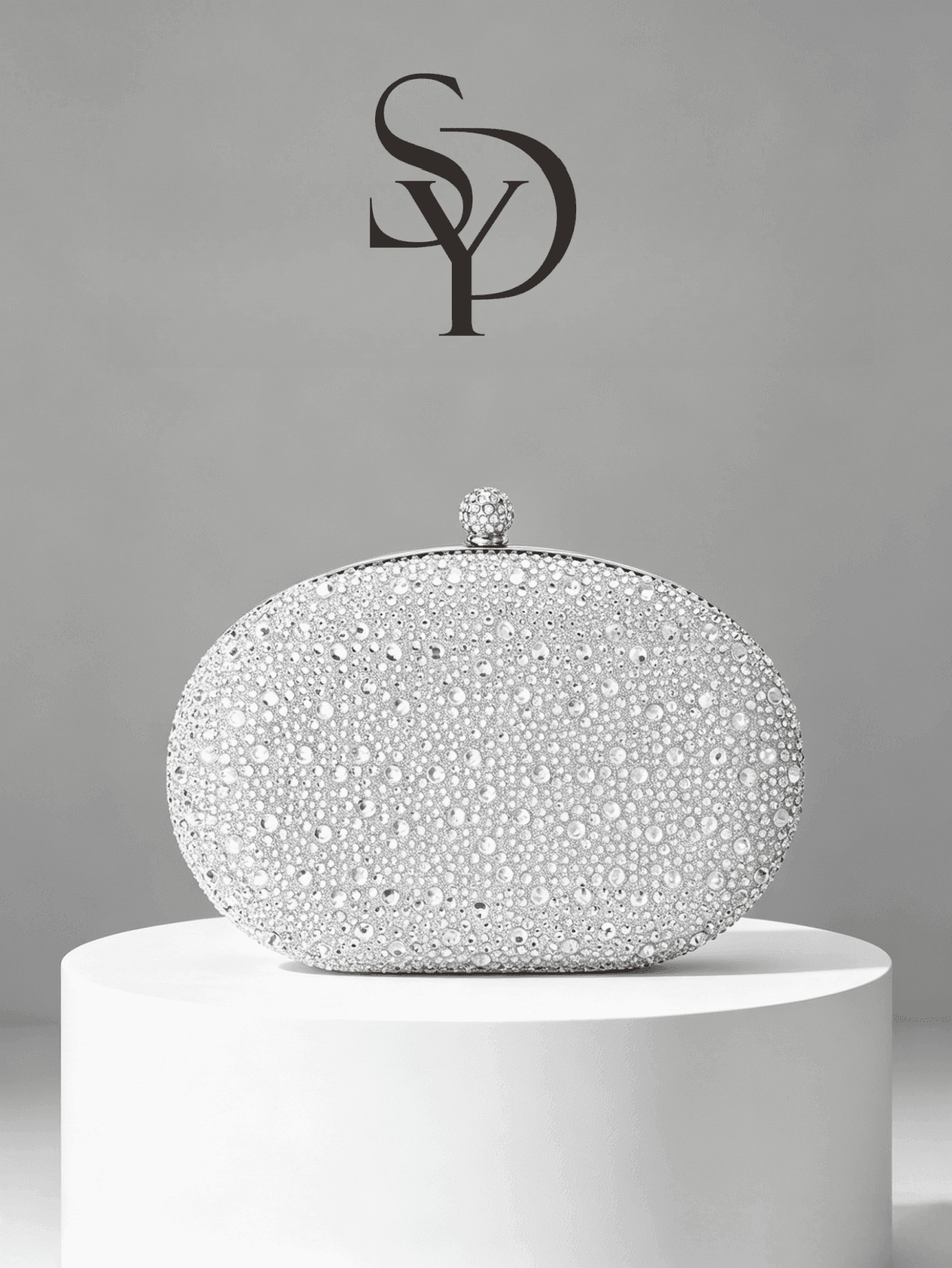 1pc Silver Rhinestone Clutch Bag, Shiny Hard Case Evening Bag, Suitable For Women's Wedding And Formal Occasions