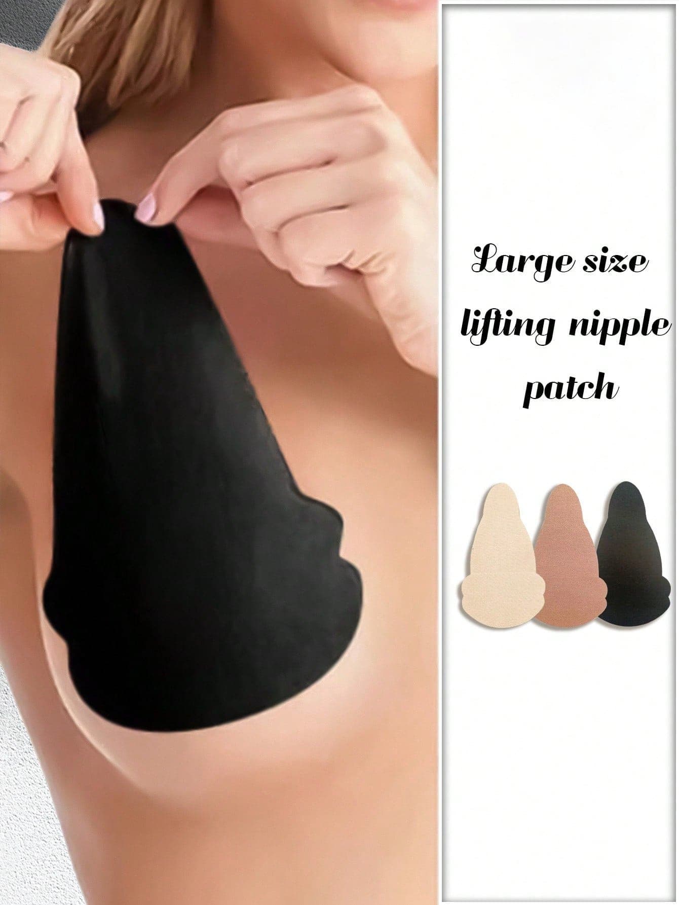 10pcs Disposable Non-Woven Breast Pads, Black Gourd-Shaped Non-Woven Breast Pads | Strapless, Self-Adhesive, Skin-Friendly, Invisible, Comfortable
