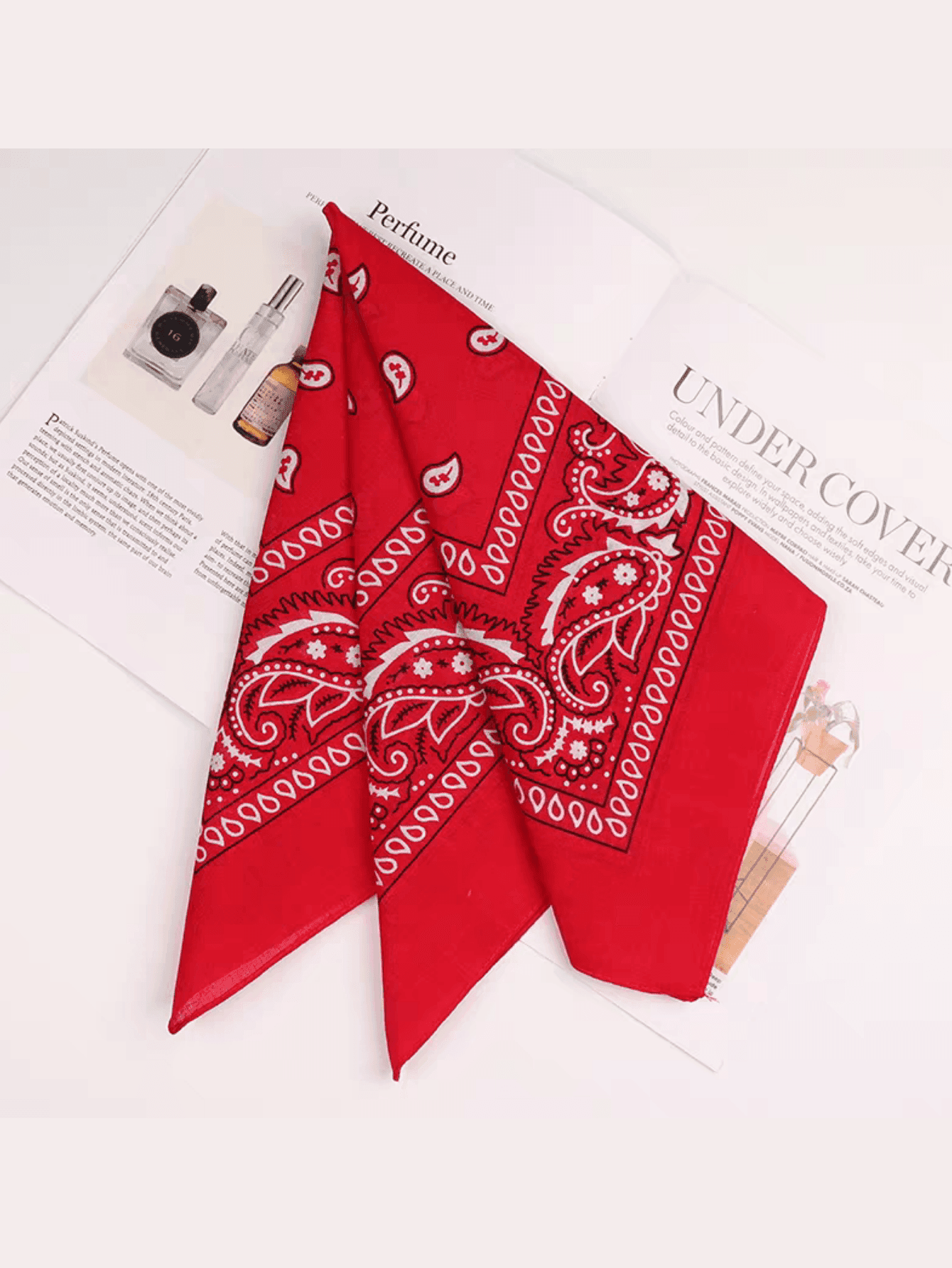 Red Cashew Pattern Versatile Scarf, Retro Headband, Outdoor Small Scarf, Y2K Style Headband Suitable For Daily Life, Street Dance, Party Outfit Matching