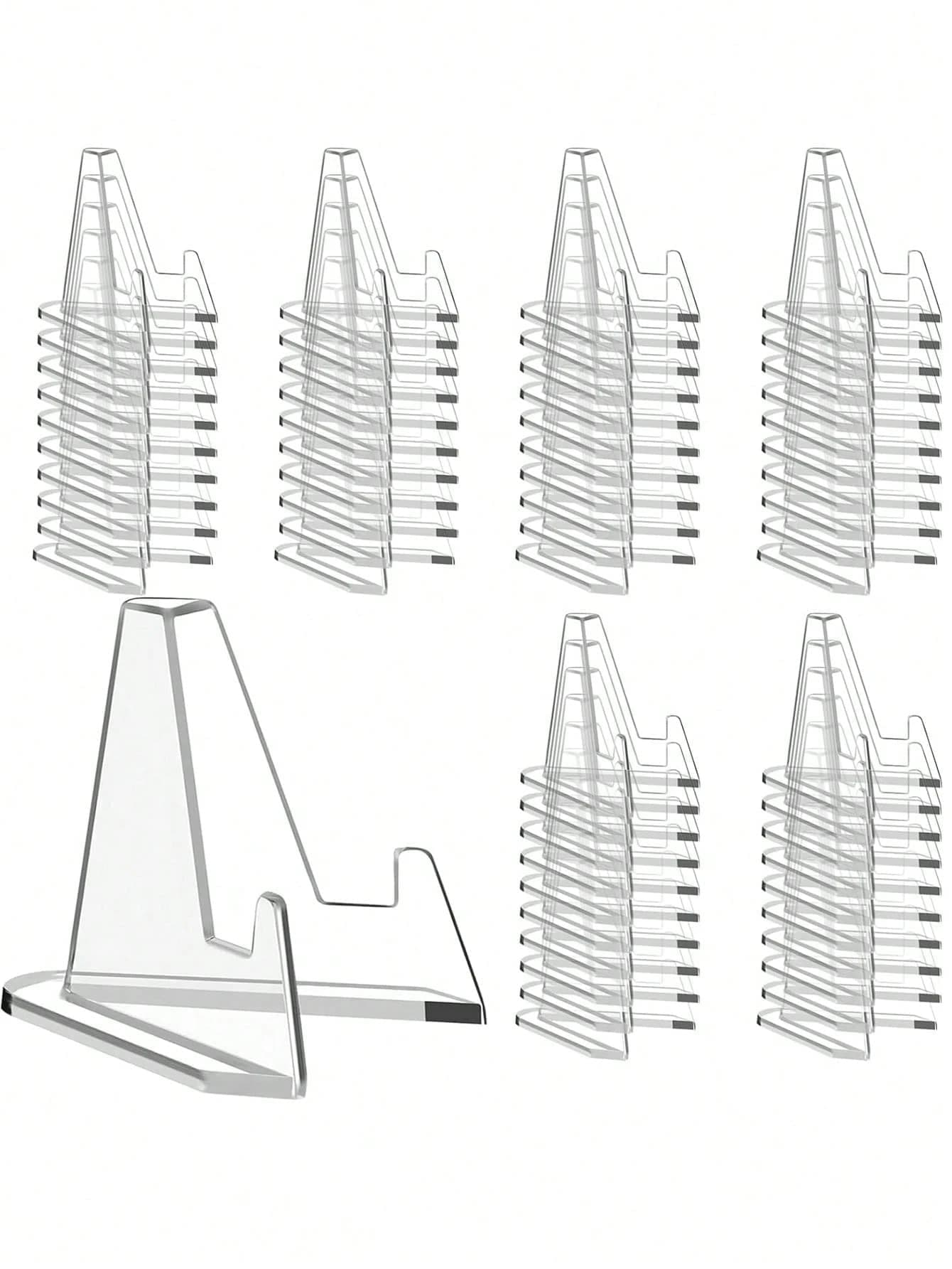 8/4/2pcs Acrylic Card Display Stands, Clear Card Holders, Mini Card Racks Suitable For Trading Cards, Graded Cards, Transparent Plastic Card Clips, Paper Mini Bases For Table Numbers, Business Price Tags, Menu Labels, Party & Wedding Guest Cards