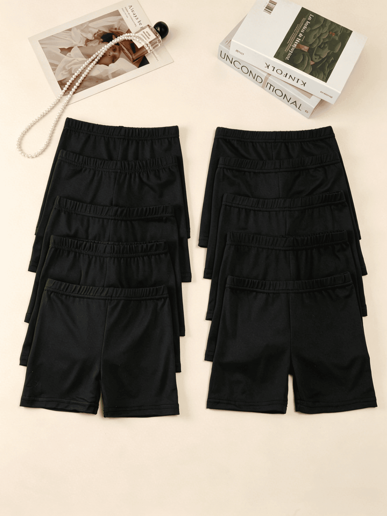 10pcs Young Girl Solid Color Candy Color Leggings Basic Hipster Shorts Safety Pants All Season Wear