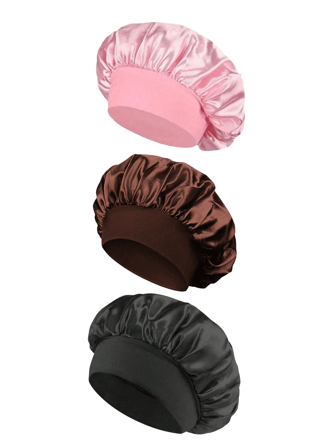 1pc Luxury Satin Silk Sleep Cap, Adjustable Comfortable Elastic Band Design, Unisex, Suitable For All Seasons