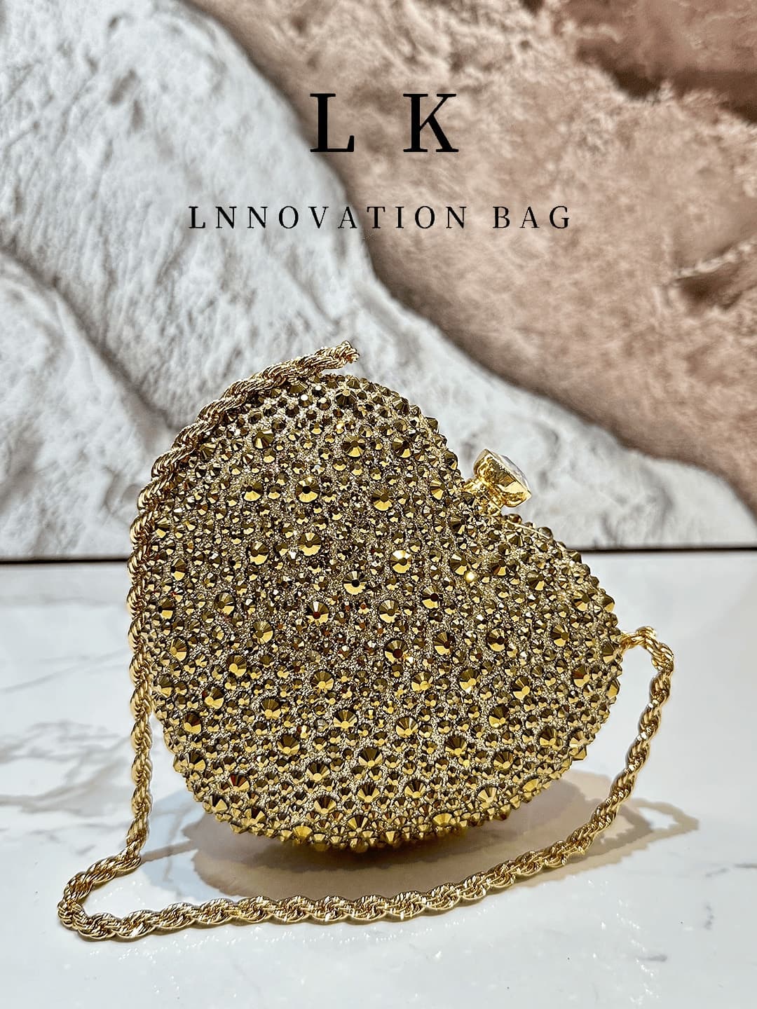 1pc Women's Fashion Shiny Heart-Shaped Rhinestone Handbag Design Wedding Clutch Evening Bag Party Banquet Purse Wallet, Suitable For Evening Parties, Weddings, Banquets And Other Formal Occasions, As A Valentine's Day Gift