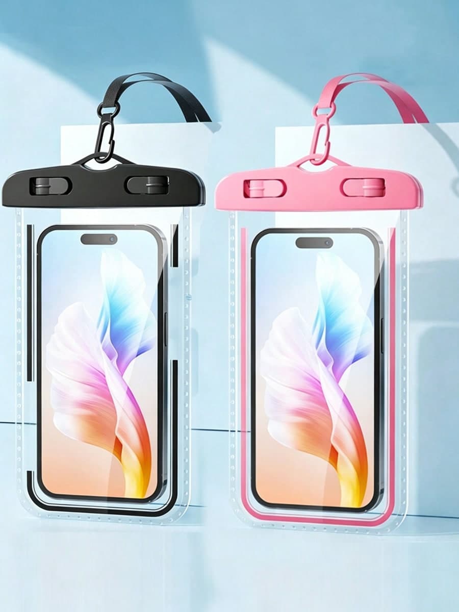 2pcs Waterproof Diving Bag, Holiday Beach Travel Waterproof Phone Case, Holiday Beach Wallet, Unisex Travel Essential Beach Swimming Bag, Portable
