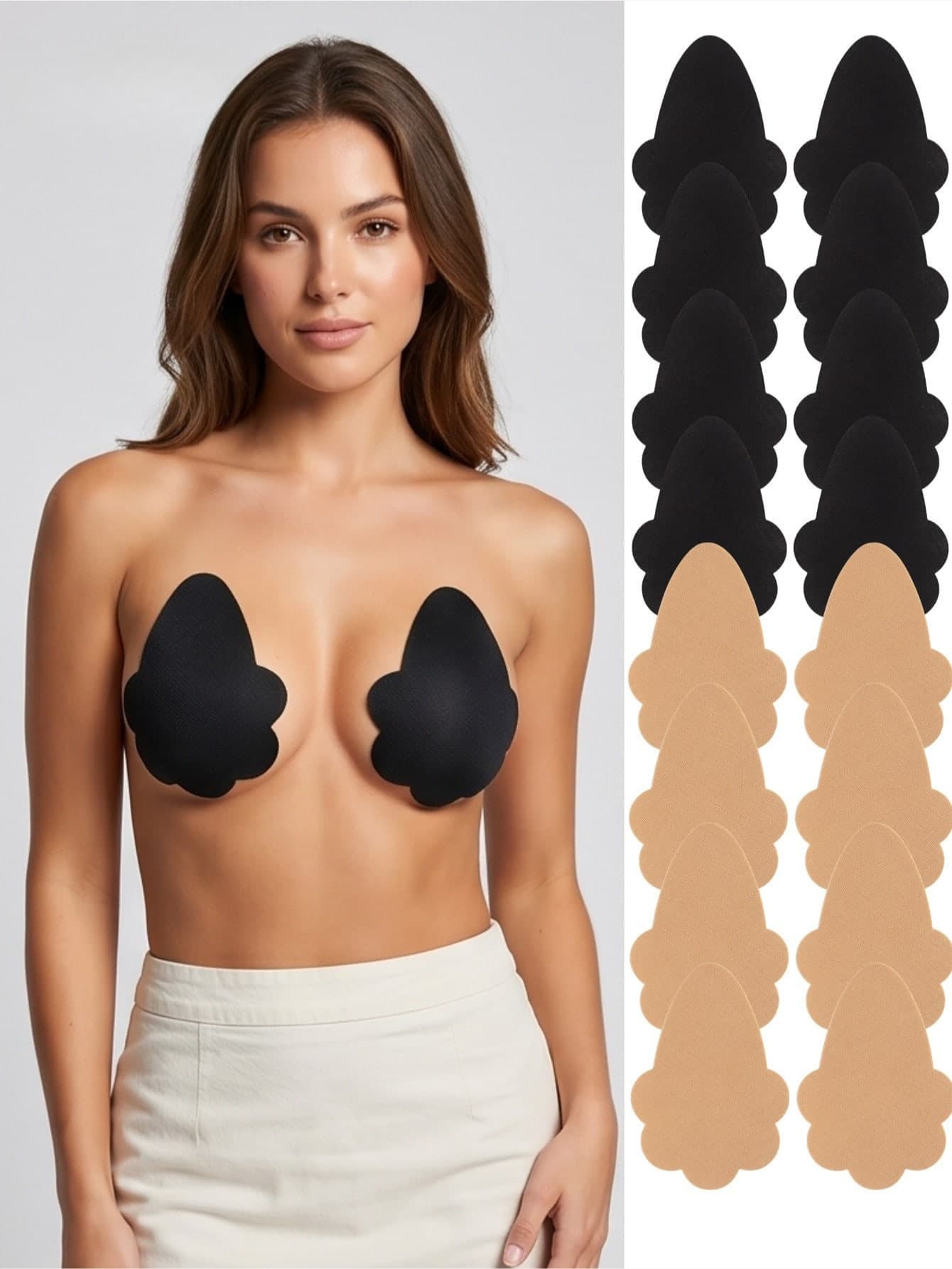 Disposable Women's Self-Adhesive Strapless Invisible Breast Lift Pads And Accessories (Reusable)