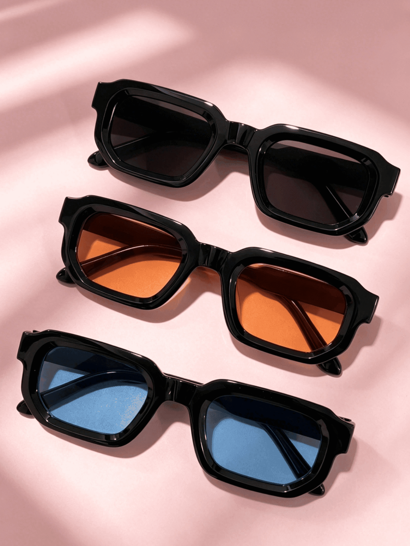 3 Pairs Women& Men's Vintage Square Fashion Glasses, Small FrameEyewear, Suitable For Street Style, Travel, Beach, Driving, Street Outings, Vacations