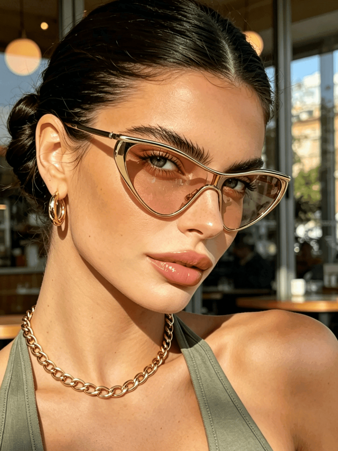1pc Vintage Retro Cross Frame Summer Women's Sunglasses Y2K UV Protection Beach Travel Vacation Party Gift Daily Outfit Photography Gift Choice