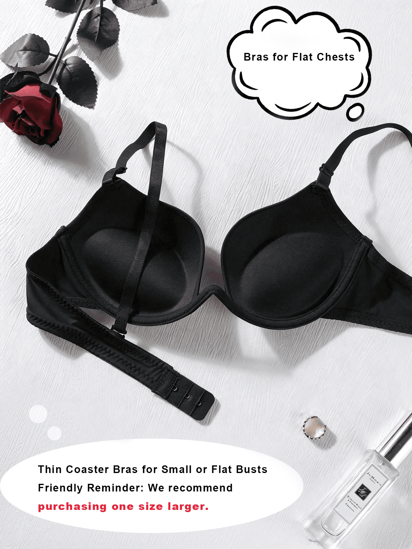 Teenage Student Small Bust Underwire Push-Up Bra, Solid Color Minimalist Everyday Bra, Soft Thick Padded Cups, Comfortable Breathable Sexy Lingerie, Suggest Ordering One Size Up