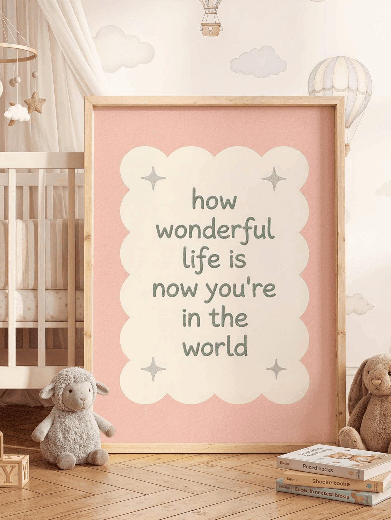 1pc Framed Canvas Baby Nursery Wall Art Decor, Inspirational Quote Wall Painting For Baby Nursery, Pink Baby Girl Room Decor, "You Came Into This World, Life Is So Beautiful" Warm Quote Baby Nursery Wall Art, Newborn And Infant Bedroom Decor, Ready To Hang Framed Painting, Suitable For Crib Wall, Toddler Room, Playroom, Baby Shower Gift, Baby Birthday Gift, Warm Newborn Theme Art Decor, Gentle Dreamy Children's Room Accent Decor