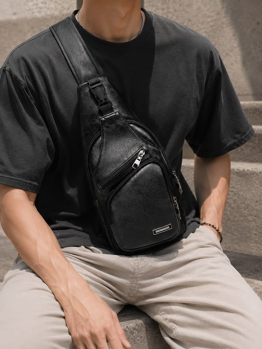 Vintage Unisex Shoulder Bag/Crossbody Chest Bag (With USB Charging Port), Casual Backpack, Suitable For Travel, Hiking And Daily Use