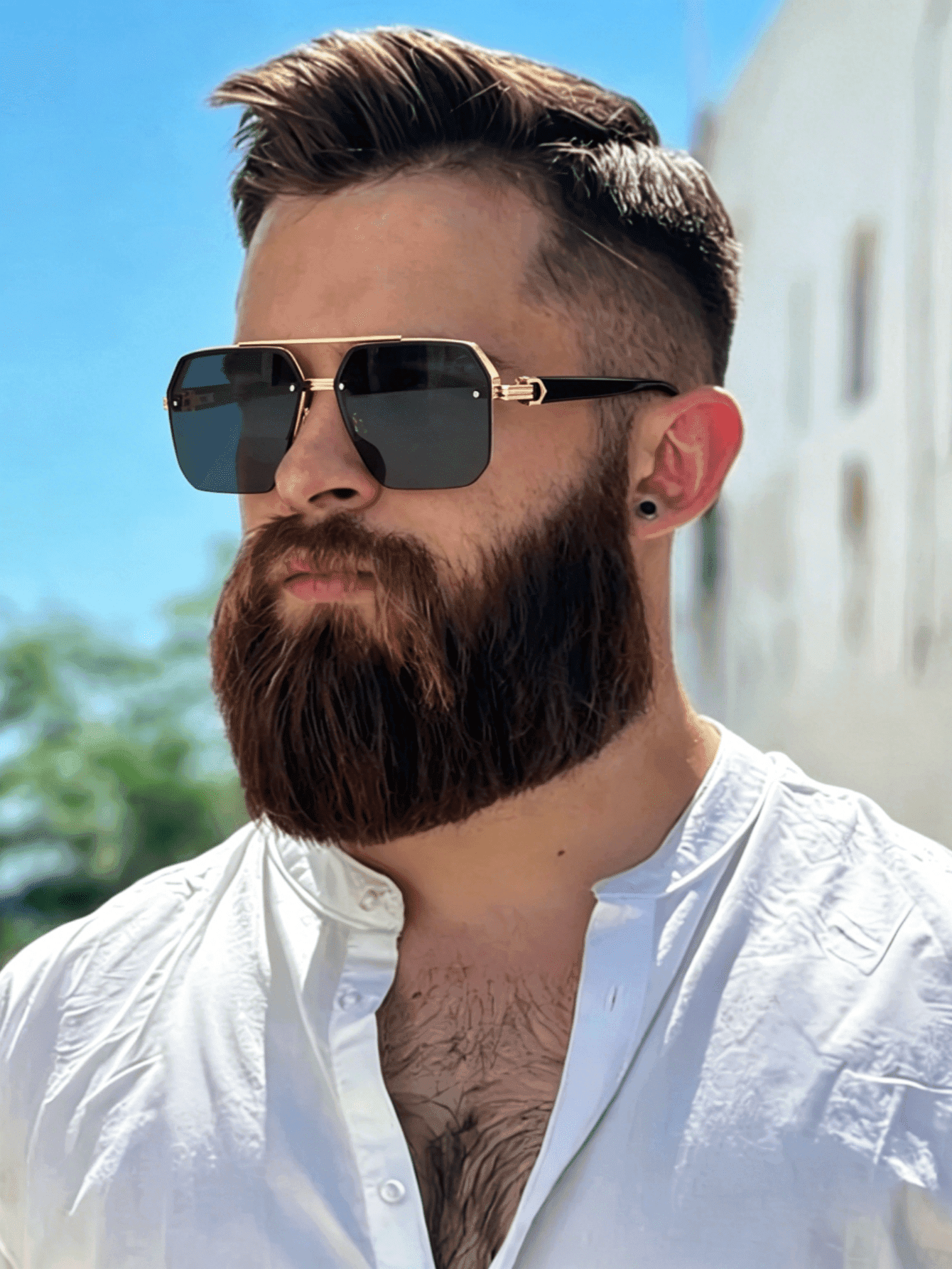 1 Pair Vintage Double Bridge Aviator Fashion Glasses For Men And Women, Beach Vacation Photo Fashion Glasses
