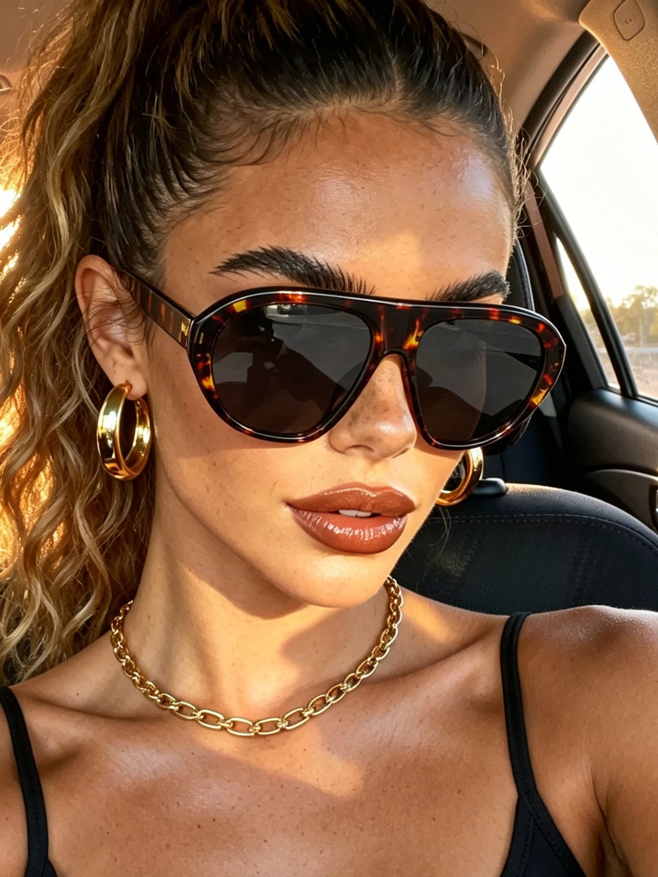 1pc Boho Bohemian Minimalist Fashion Aviator Frame Sunglasses, Versatile Daily Wear For Women, Party Street Style, Summer Essential, Casual Business, Decorative, Date, Posing, Outdoor, Y2K, UV Protection