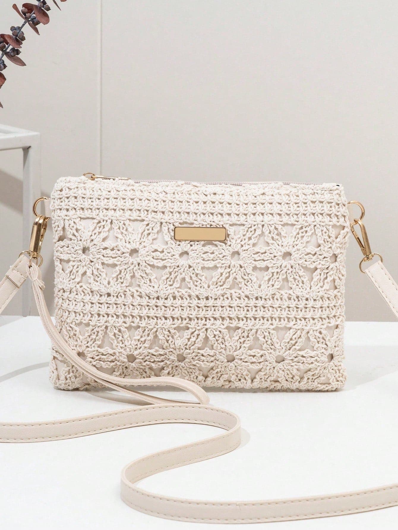 2026 New Straw Woven Shoulder Bag For Women, Beach Vacation Tote, Handmade Crossbody Beach Bag