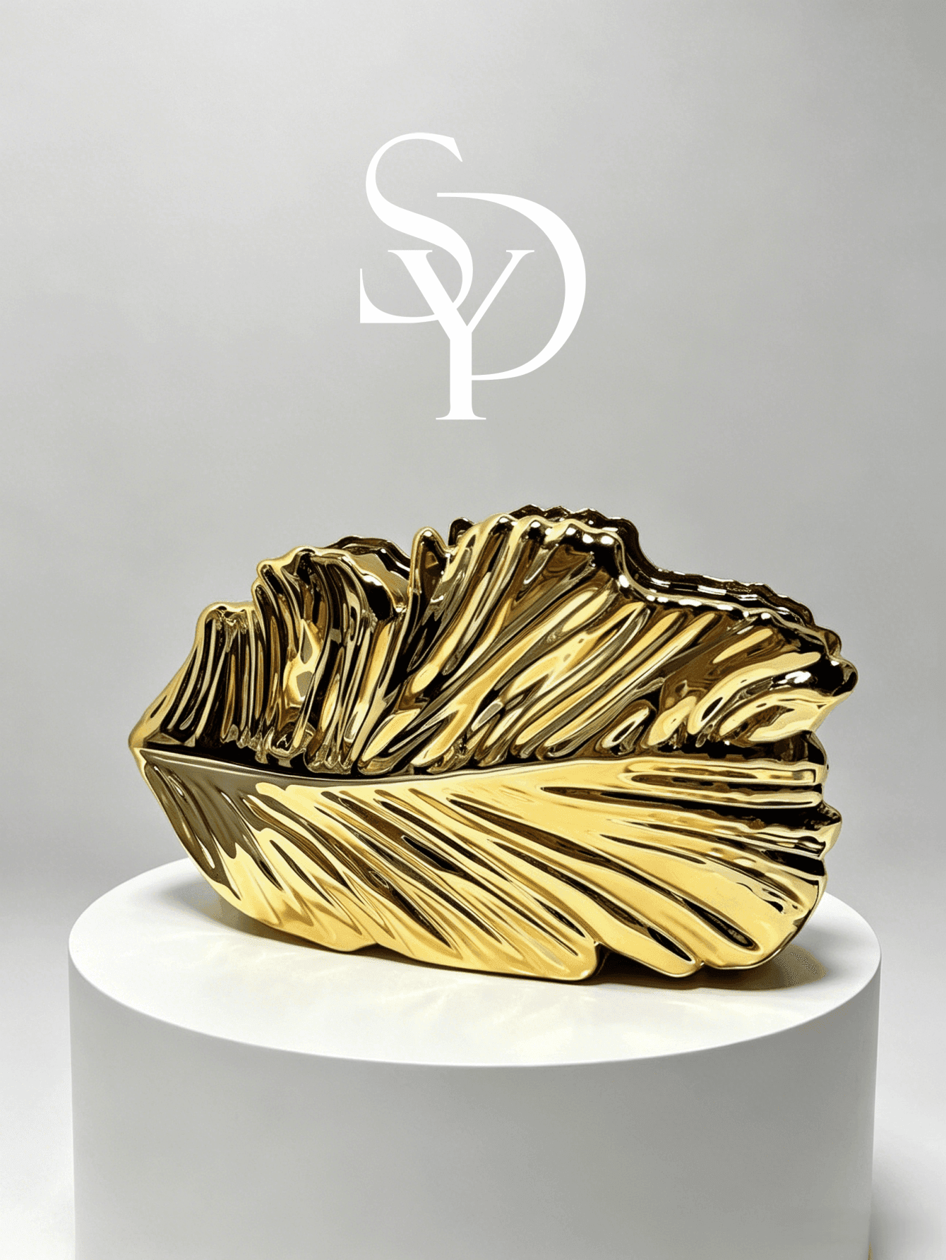 1pc Luxury Minimalist Metallic Texture Clutch/Evening Bag, Unique Acrylic Material Design With Ginkgo Leaf Pattern, Suitable For Formal Attire