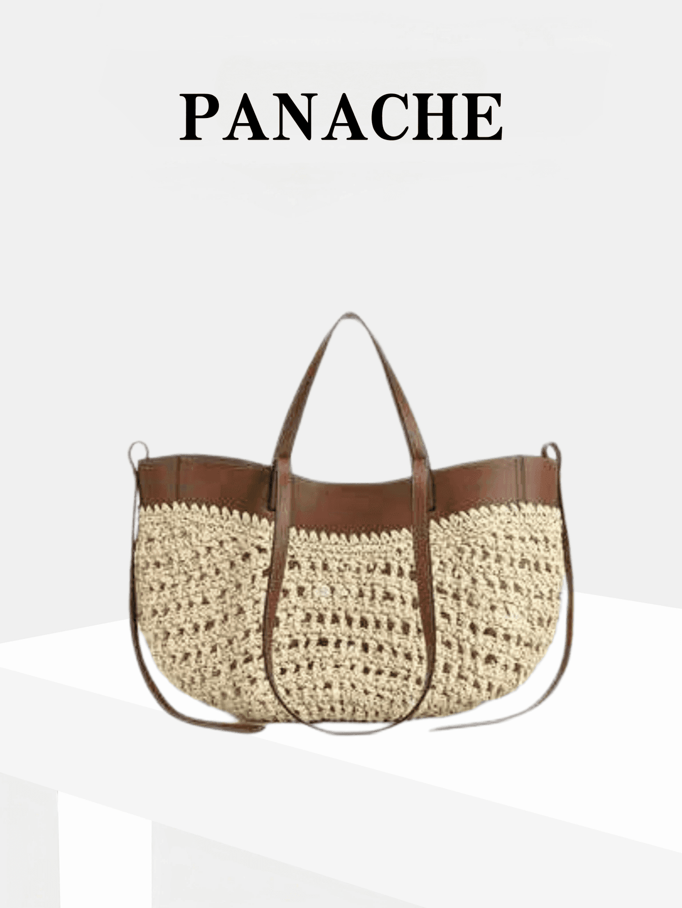 Large Capacity Premium Spliced Hollow Straw Woven Tote Bag, Shoulder Handbag, Fashion Retro Casual Versatile Commuter Bag