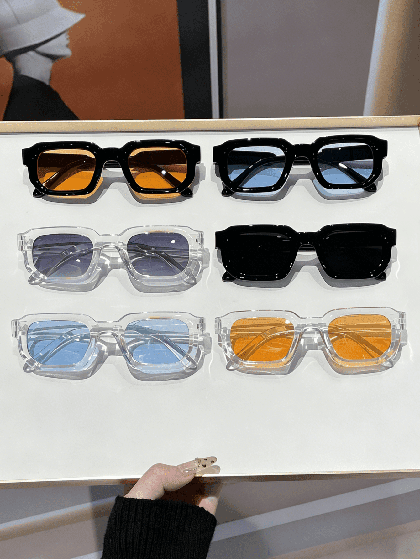 1PC Square Small Frame Fashion Glasses For Men And Women, European And American Retro Minimalist High-End Fashion Glasses, Suitable For Tropical Beach Vacation, Holiday Gift, Outdoor Leisure Activities, Golf, Street Photography Accessories, Beach Toys, Summer Beach Vacation, Outdoor, Travel
